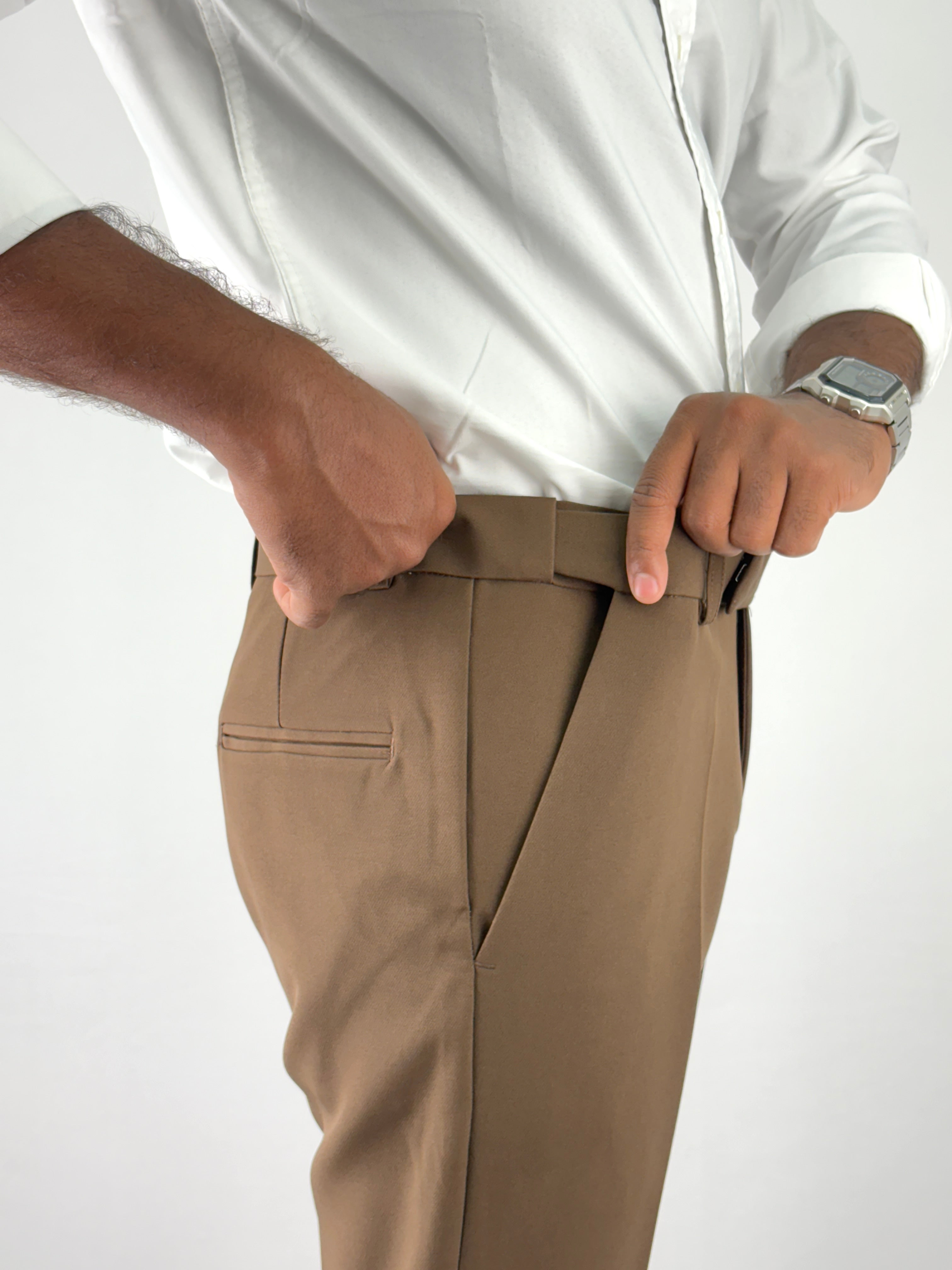 Brown Flexiwaist Formal Pant