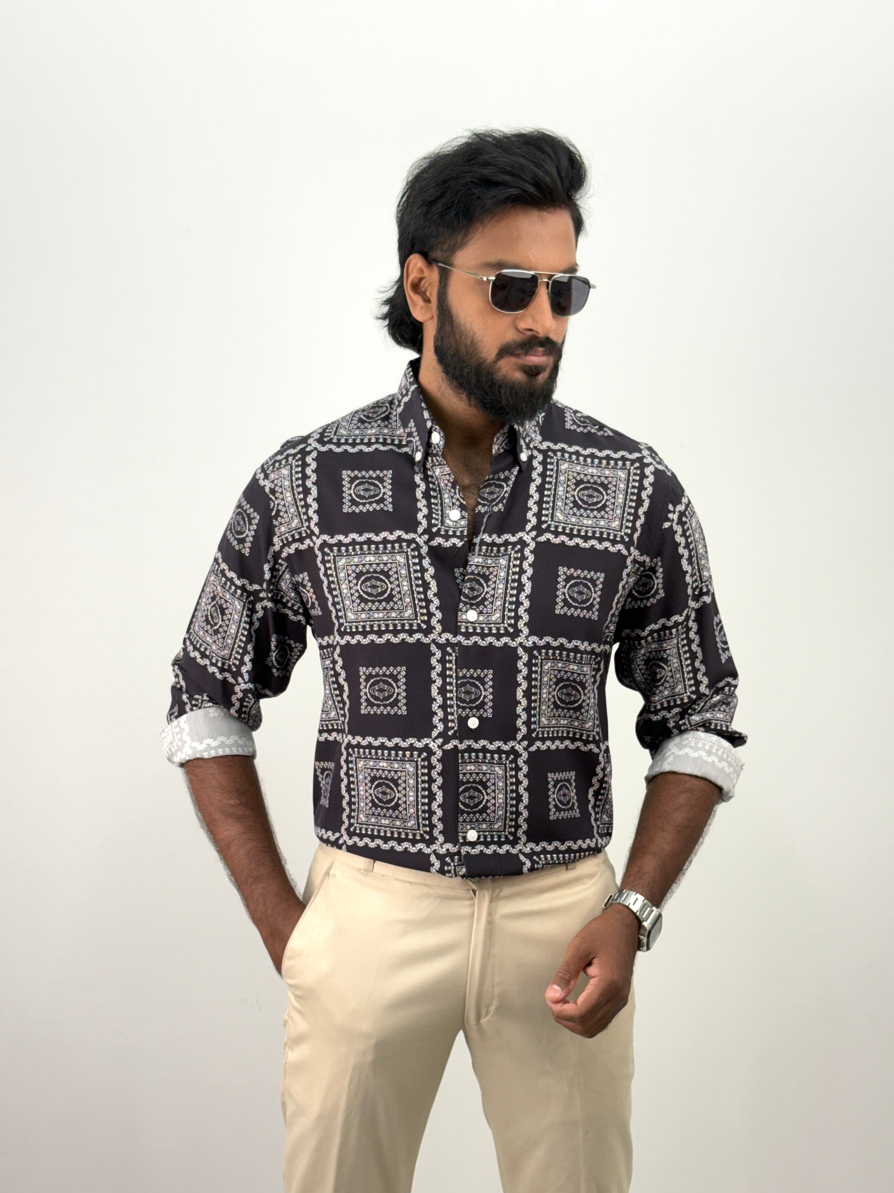 Navy Printed Shirt