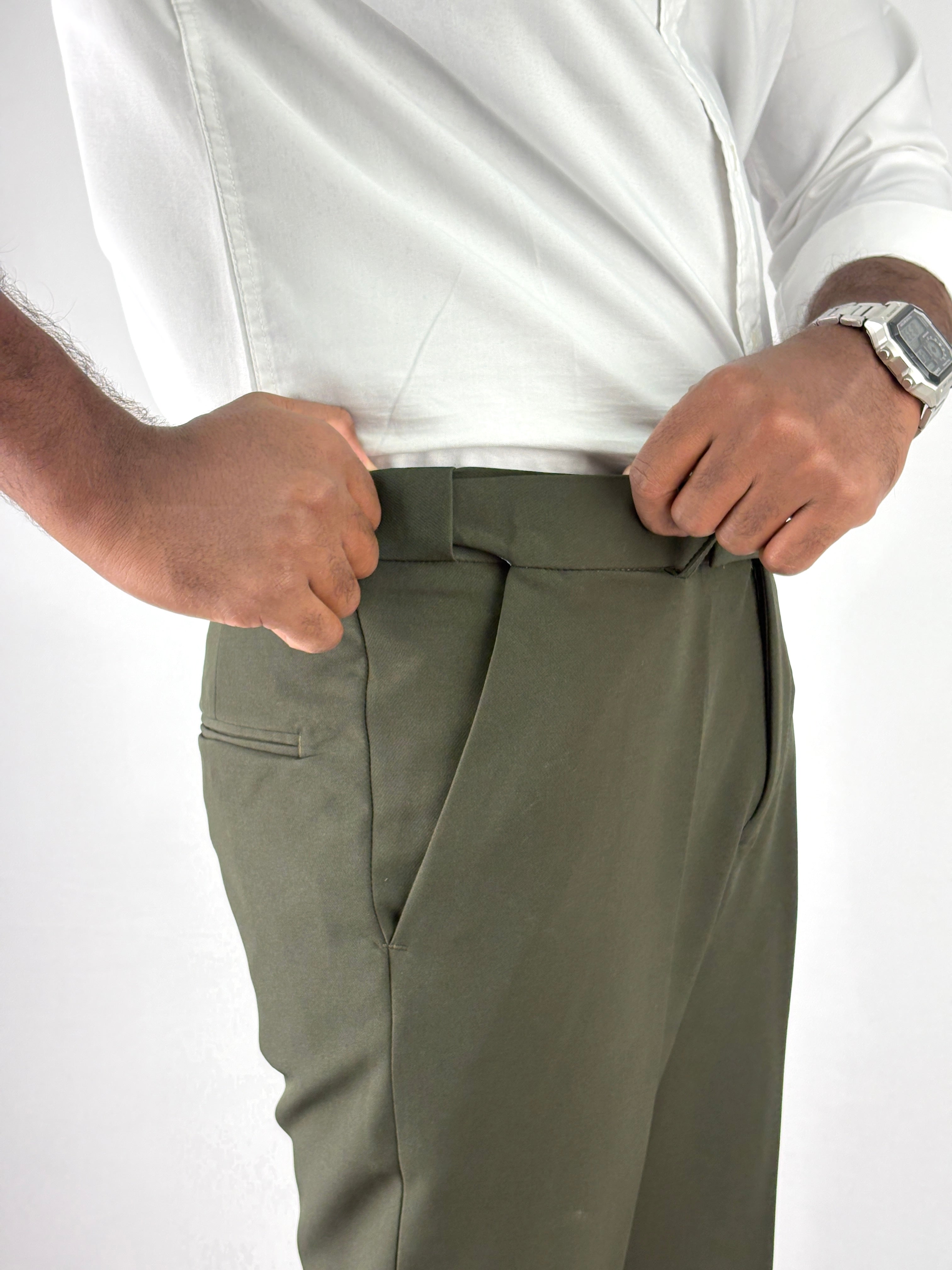 Dark Green Flexiwaist Formal Pant