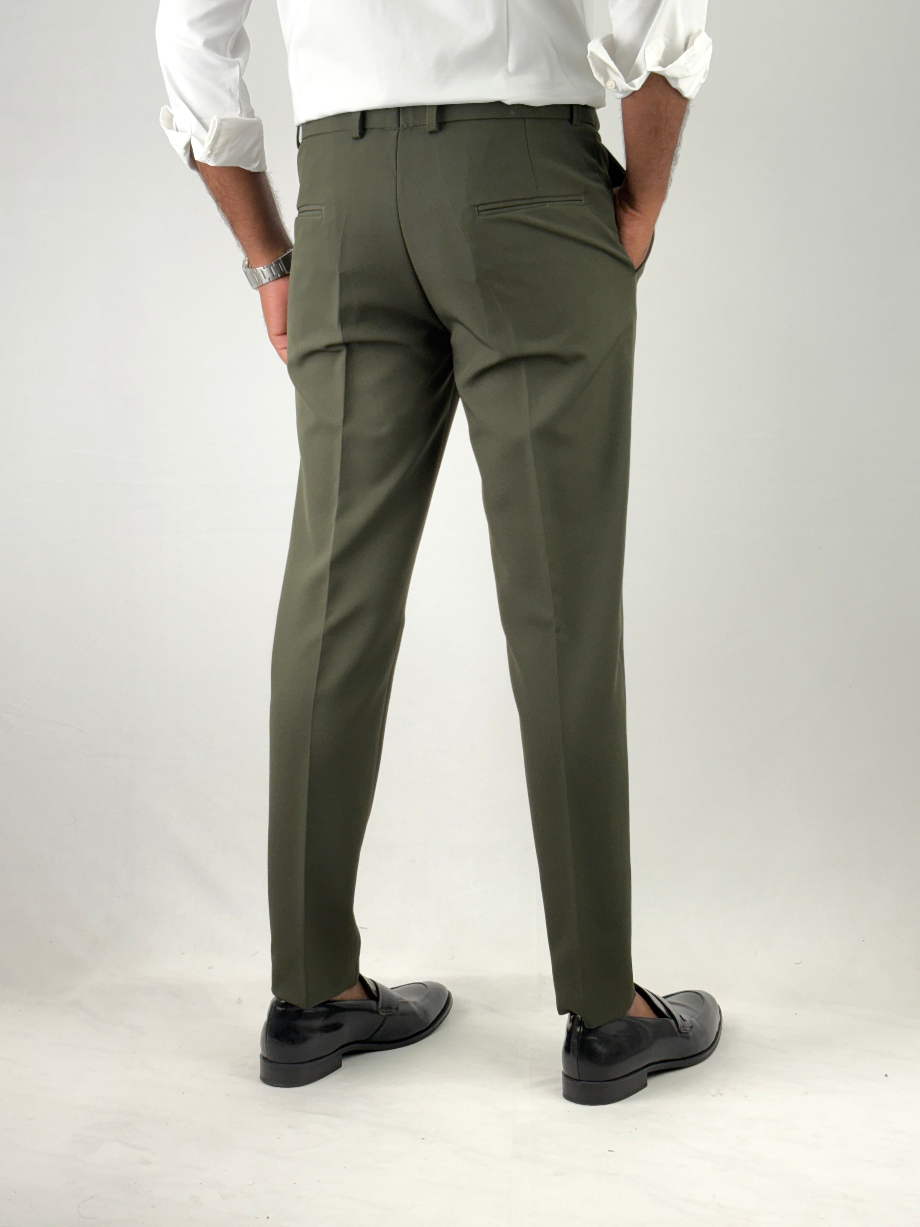 Dark Green Flexiwaist Formal Pant