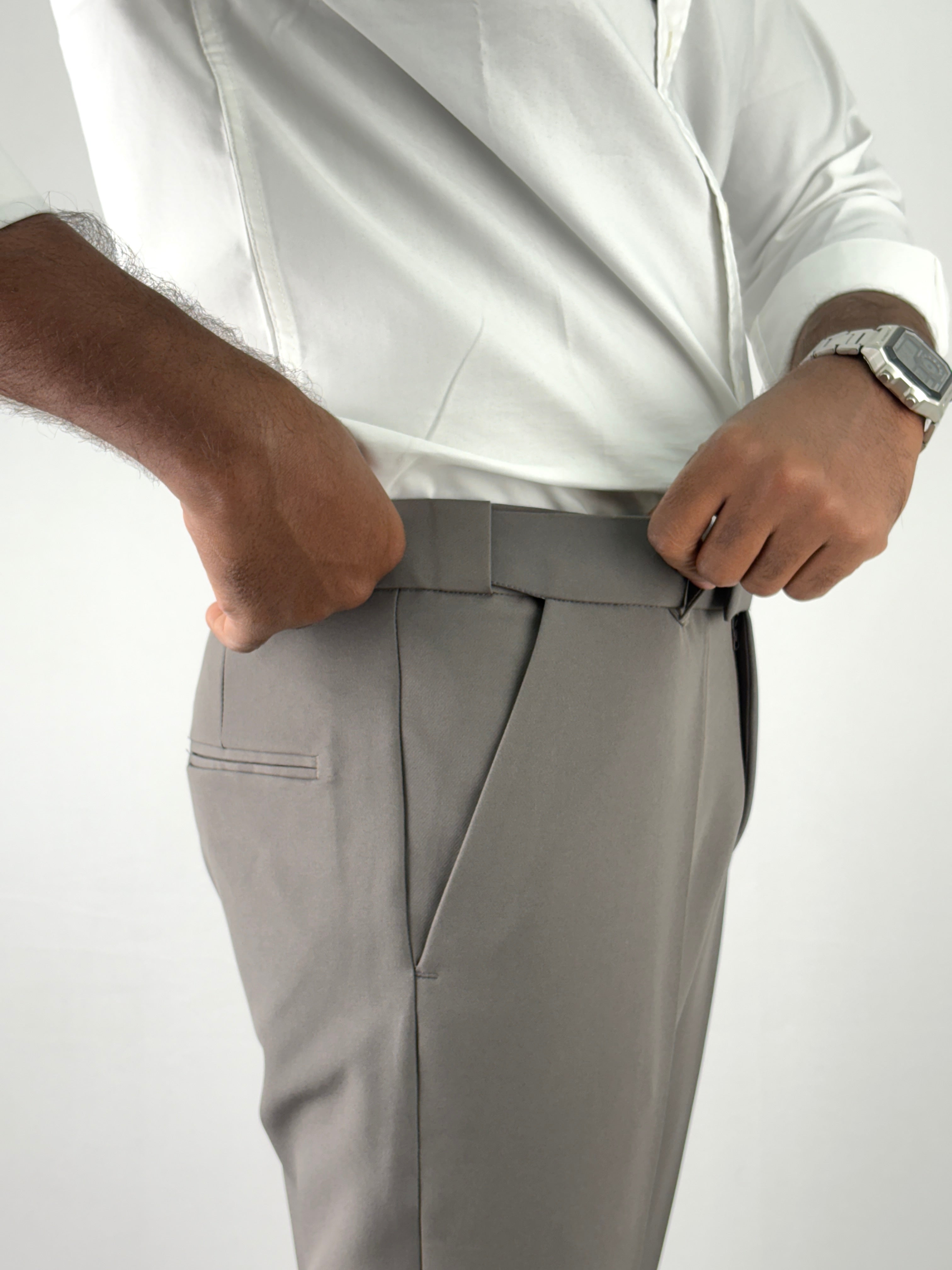 Grey Flexiwaist Formal Pant