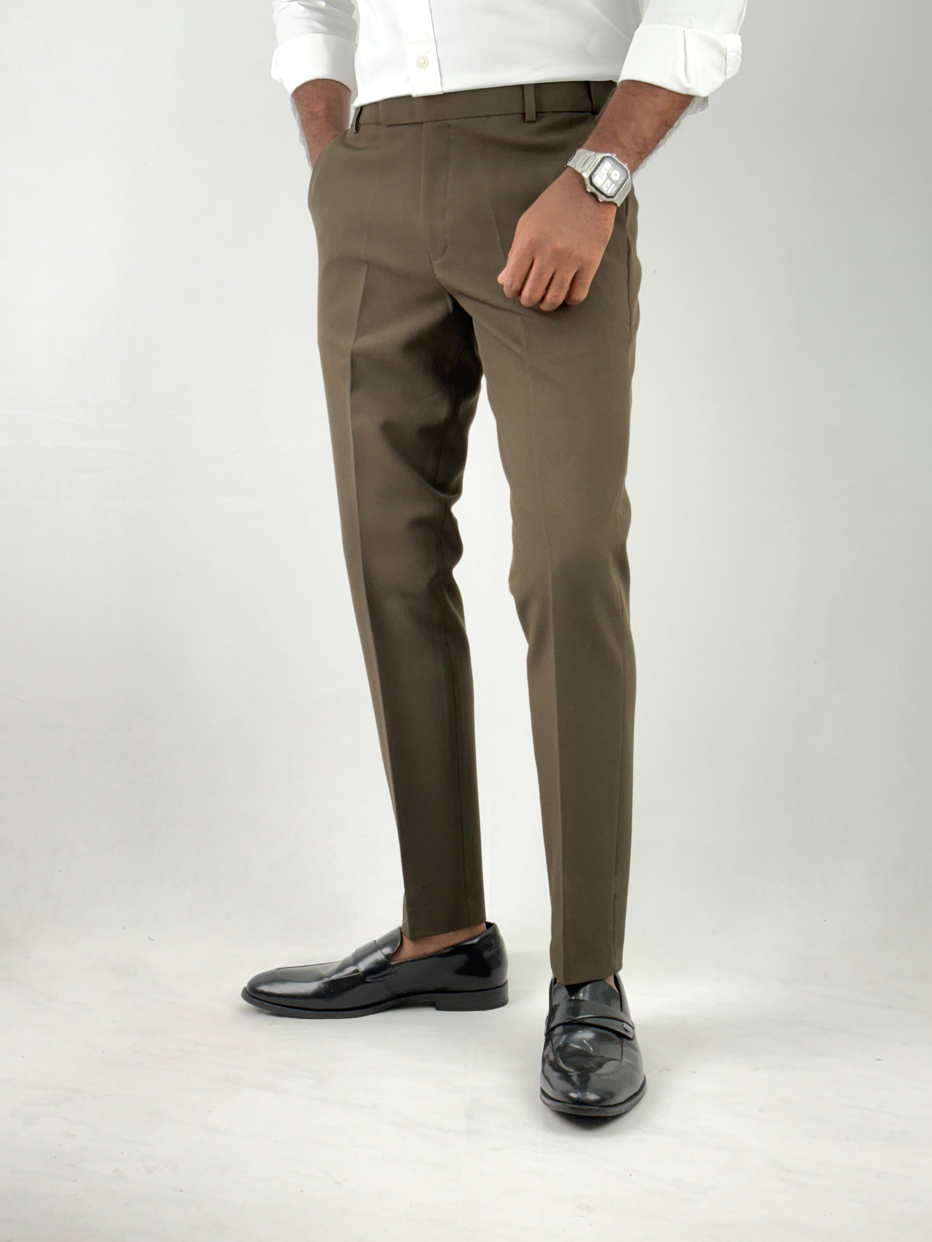 Dark Olive Flexiwaist Formal Pant