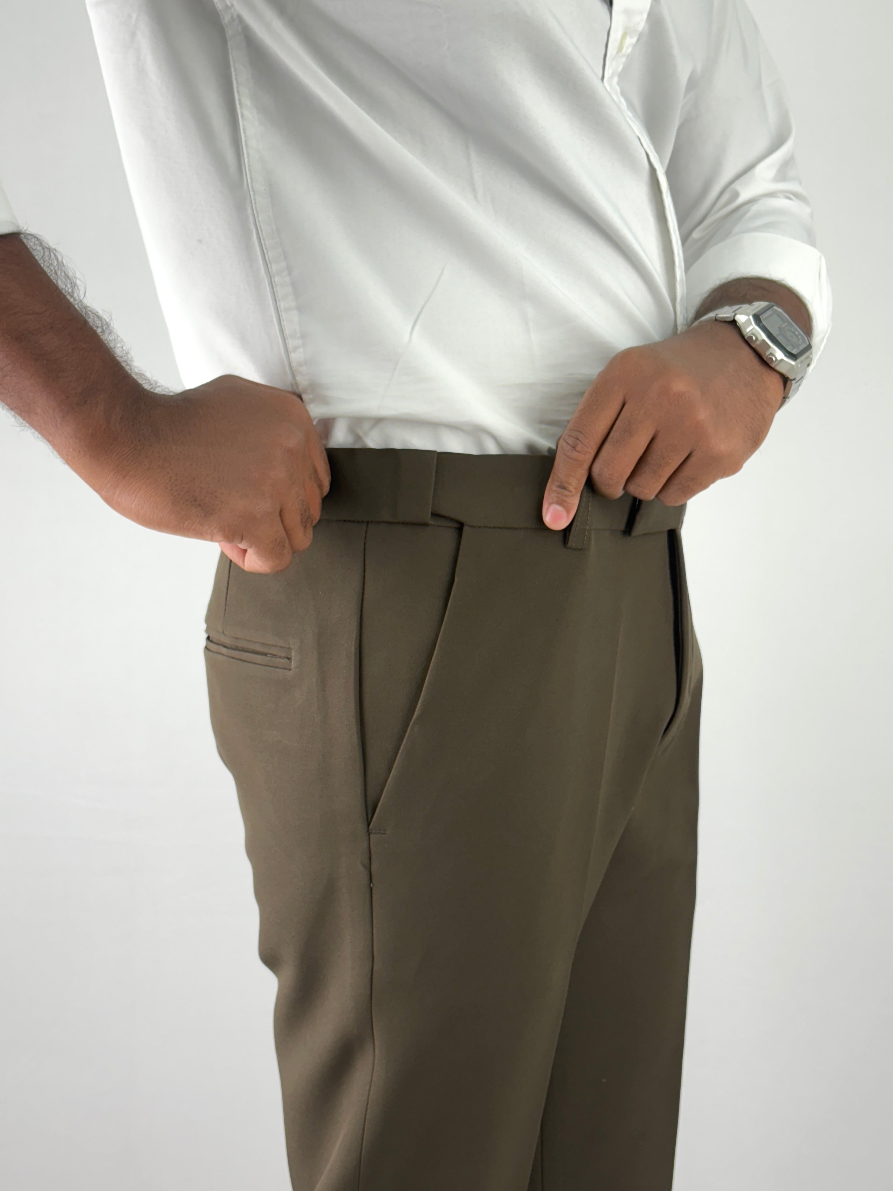Dark Olive Flexiwaist Formal Pant