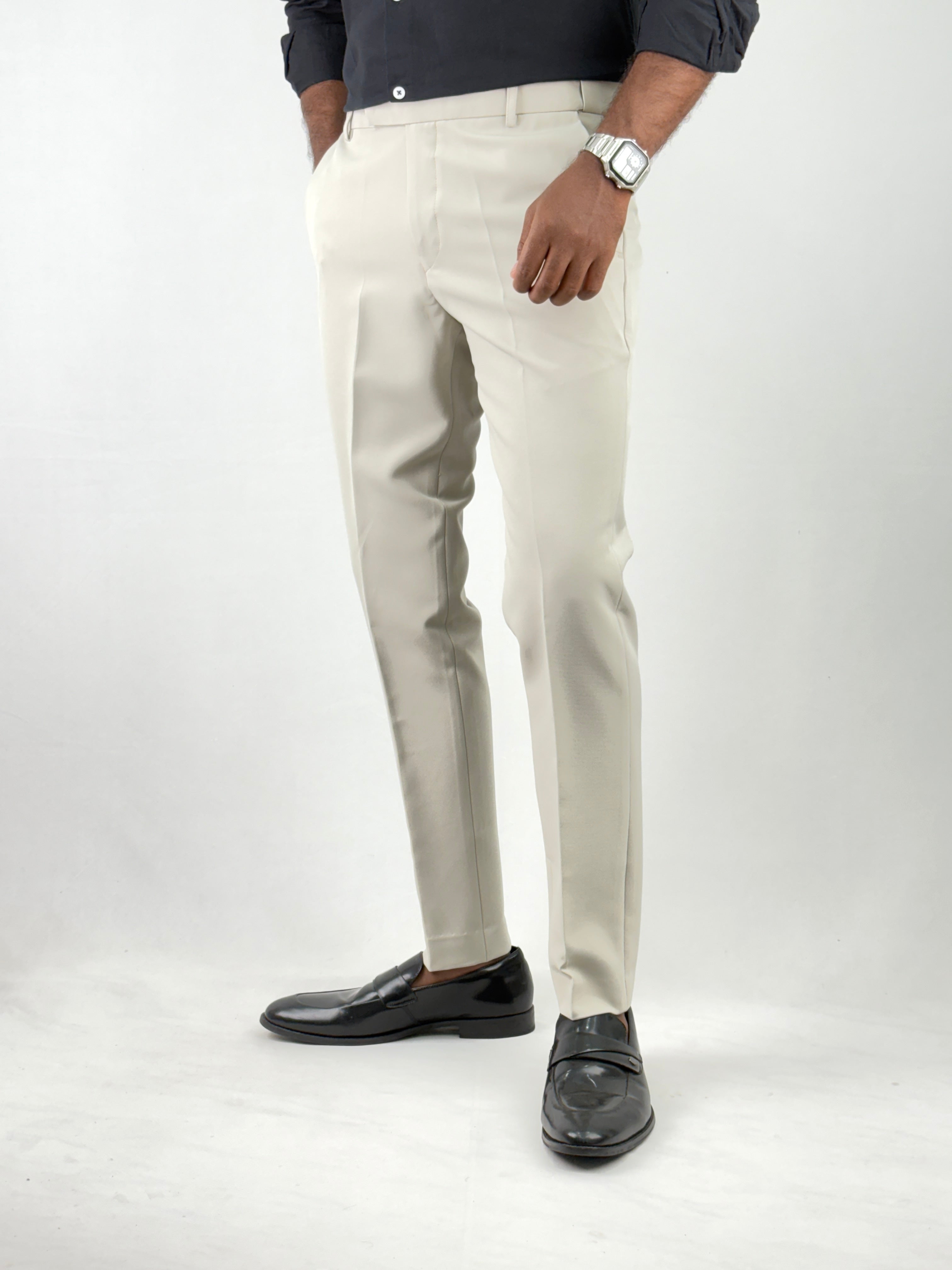 Beige Flexiwaist Formal Pant