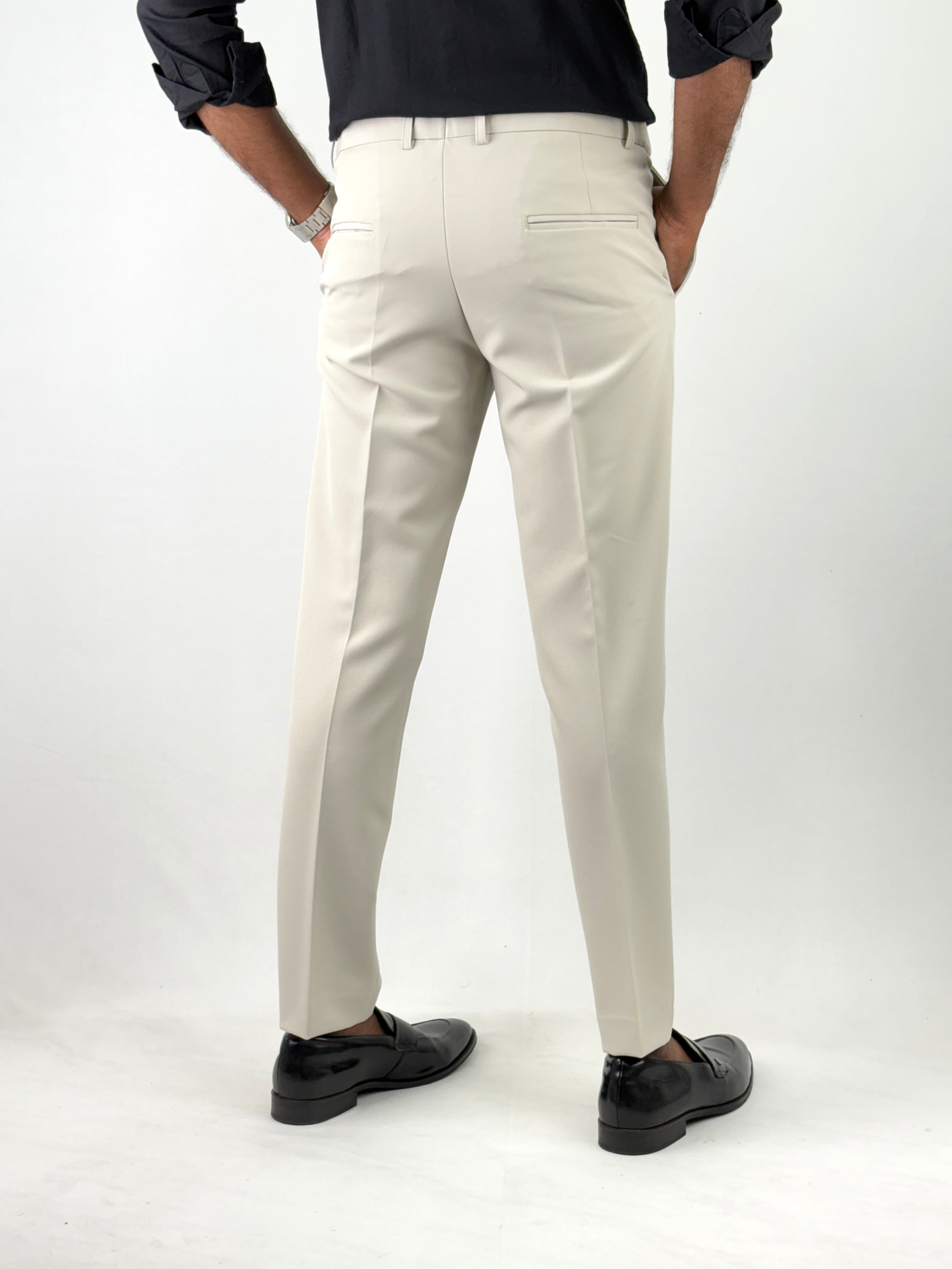 Beige Flexiwaist Formal Pant