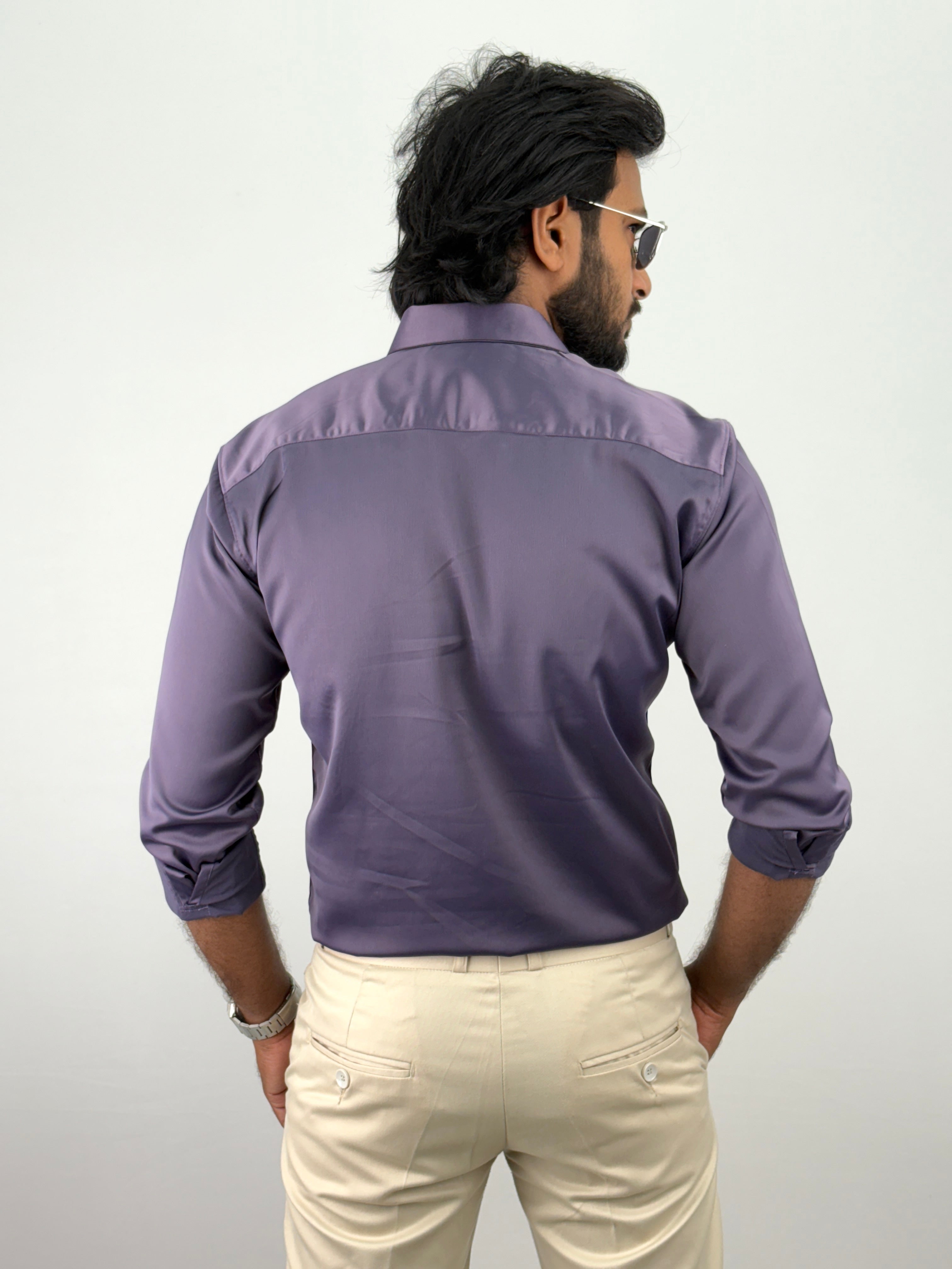 Lavender Designer Stone Work Shirt 3