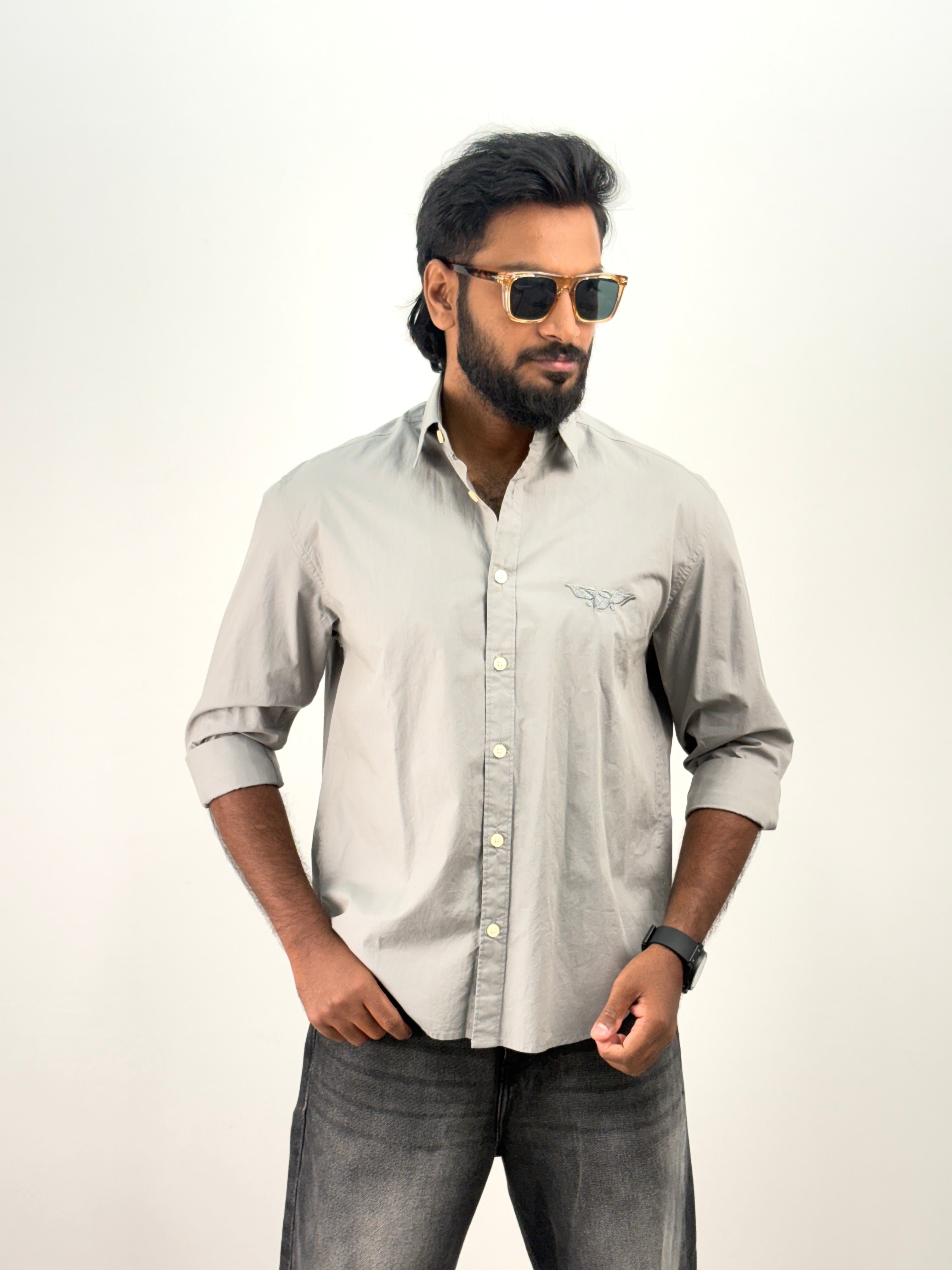Grey Embroidery Shirt