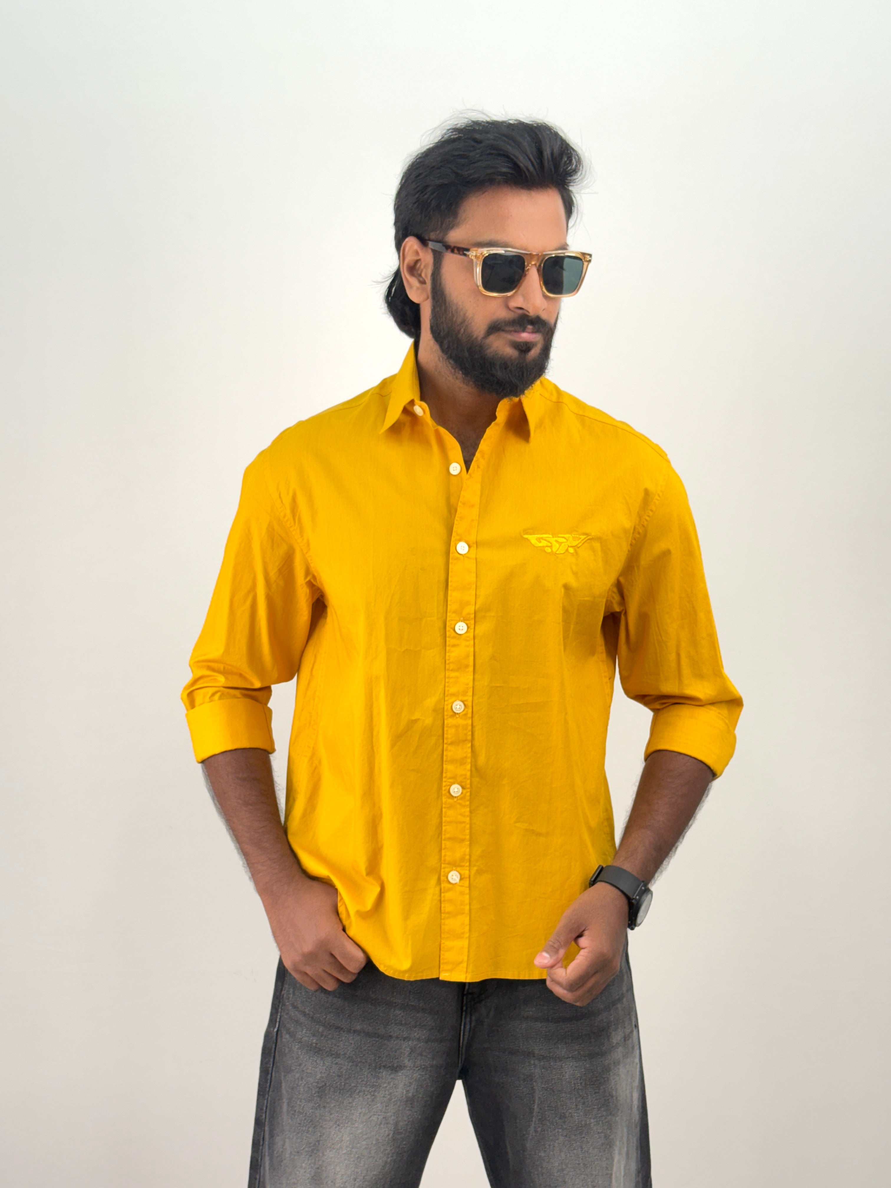 Mustard Embroidery Shirt