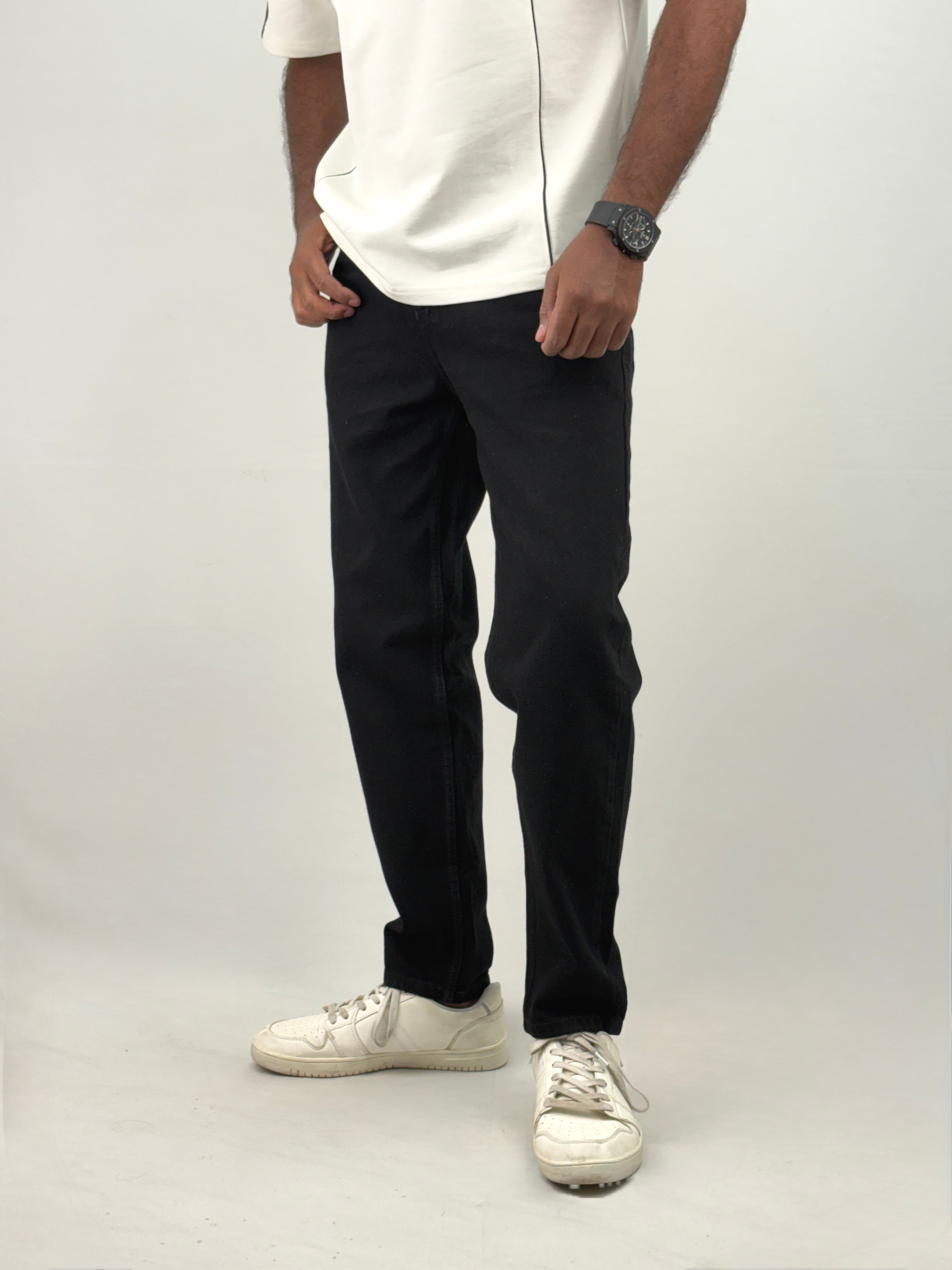 Black Semi Baggy Jean