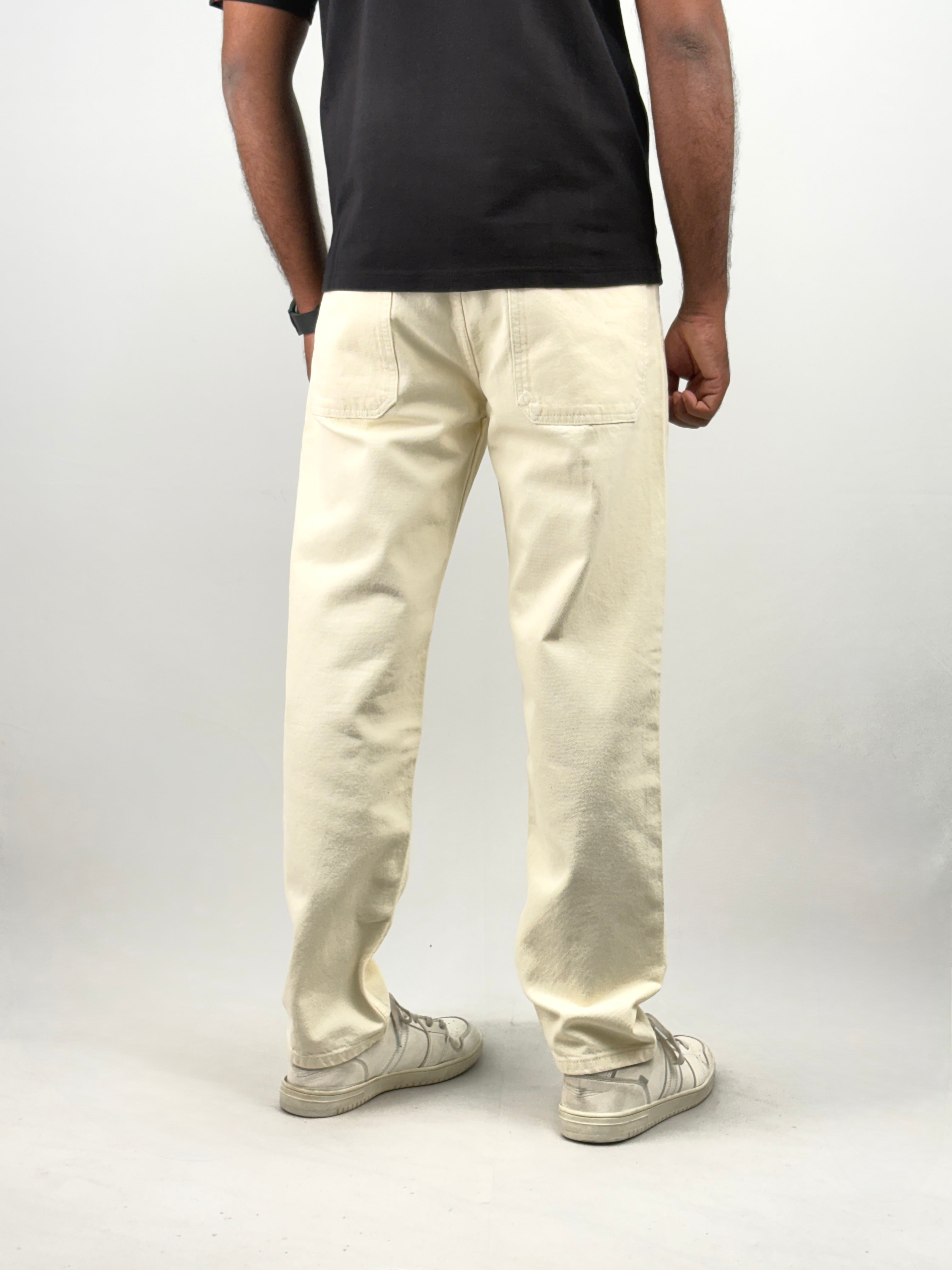 Cream Semi Baggy Jean