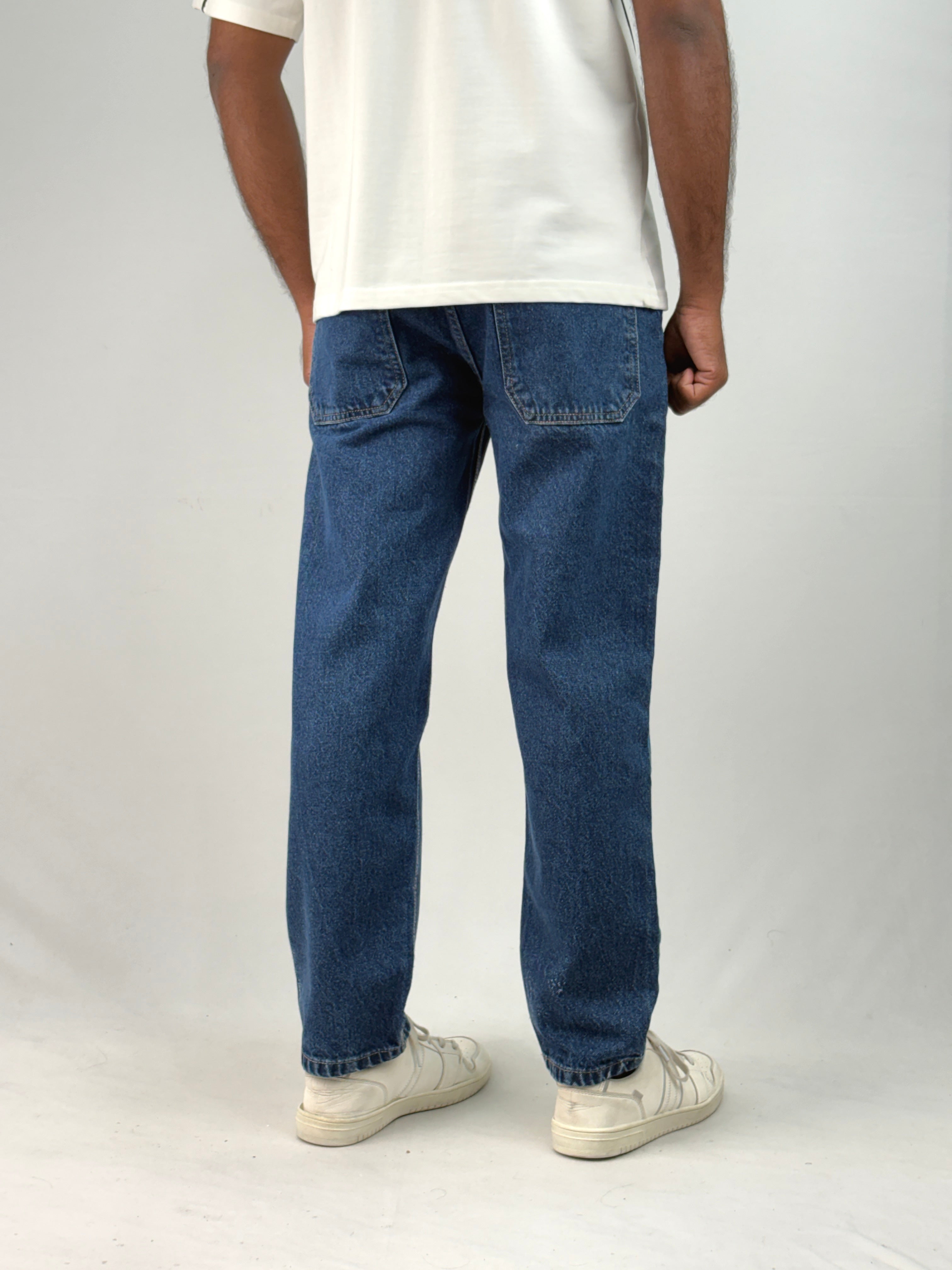 Dark Blue Acid Wash Semi Baggy Jean