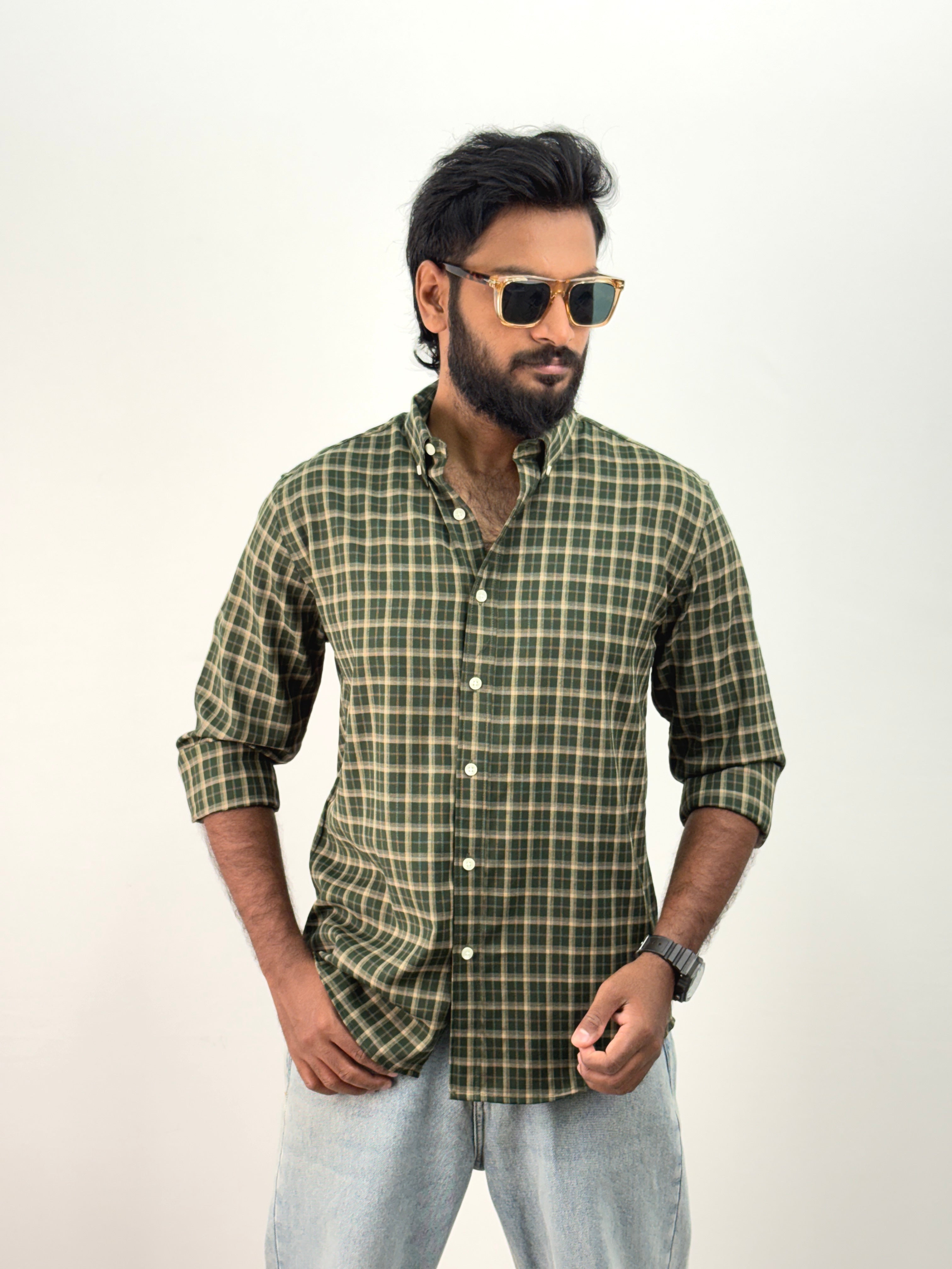 Dark Green Flannel Shirt
