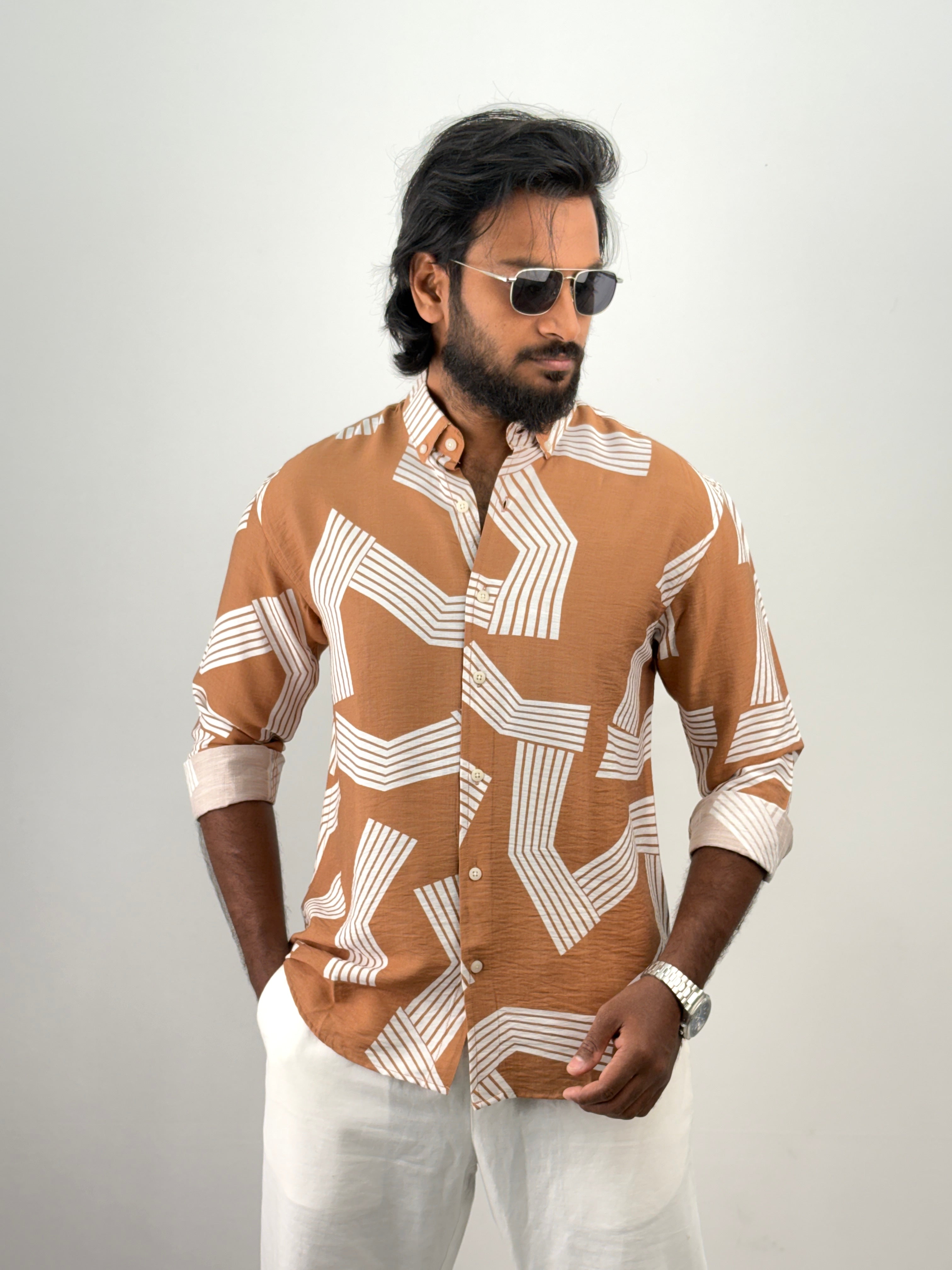 Brown Printed Shirt