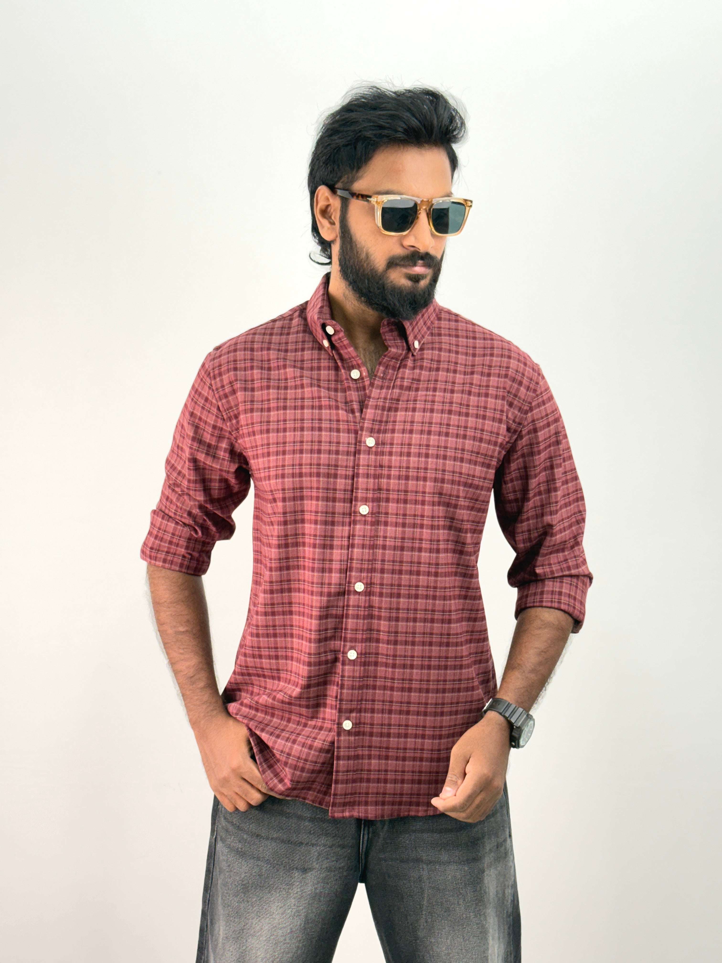 Burgundy Flannel Shirt