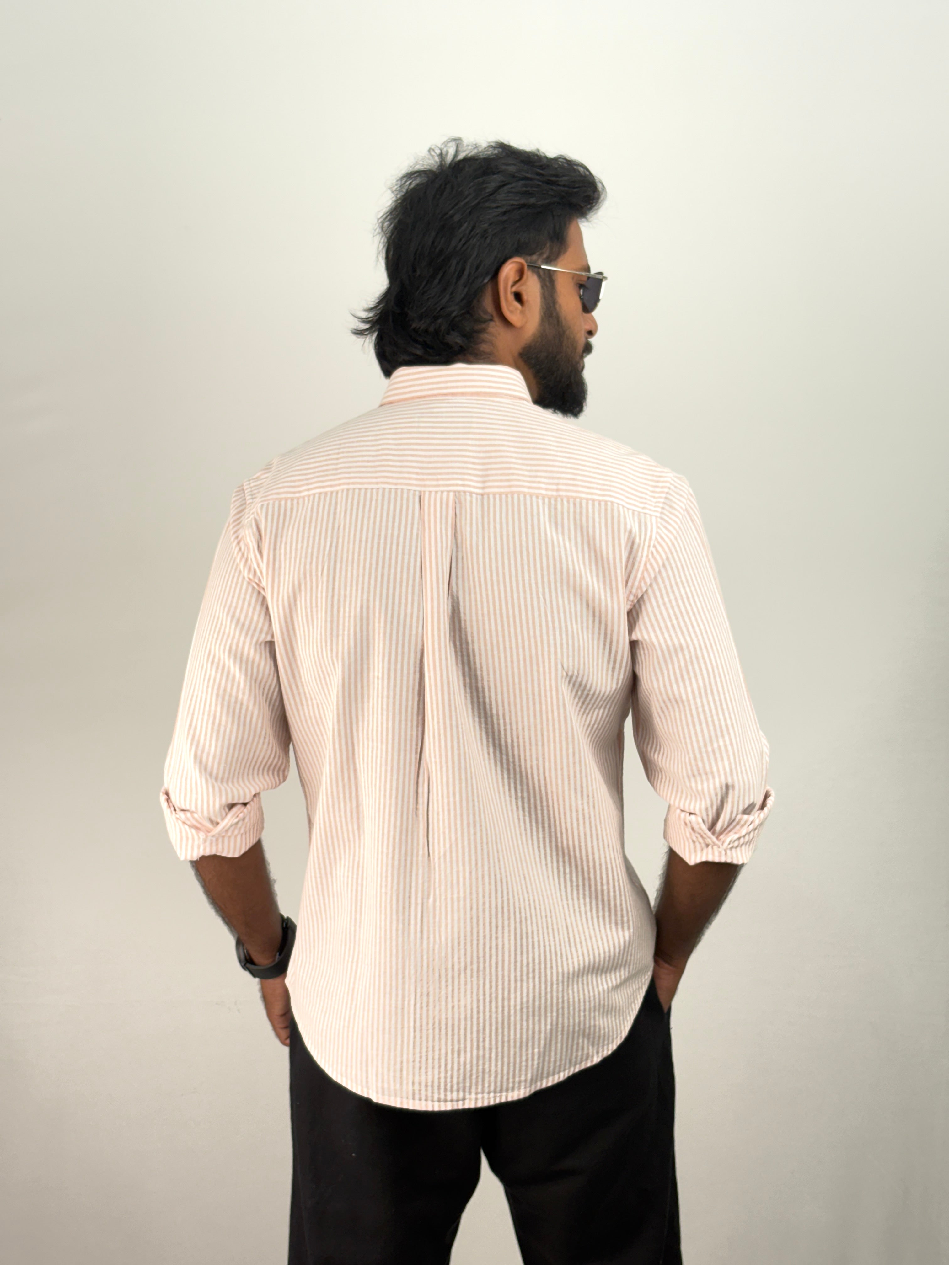 Cherry Old Money Linen Stripe Shirt 1