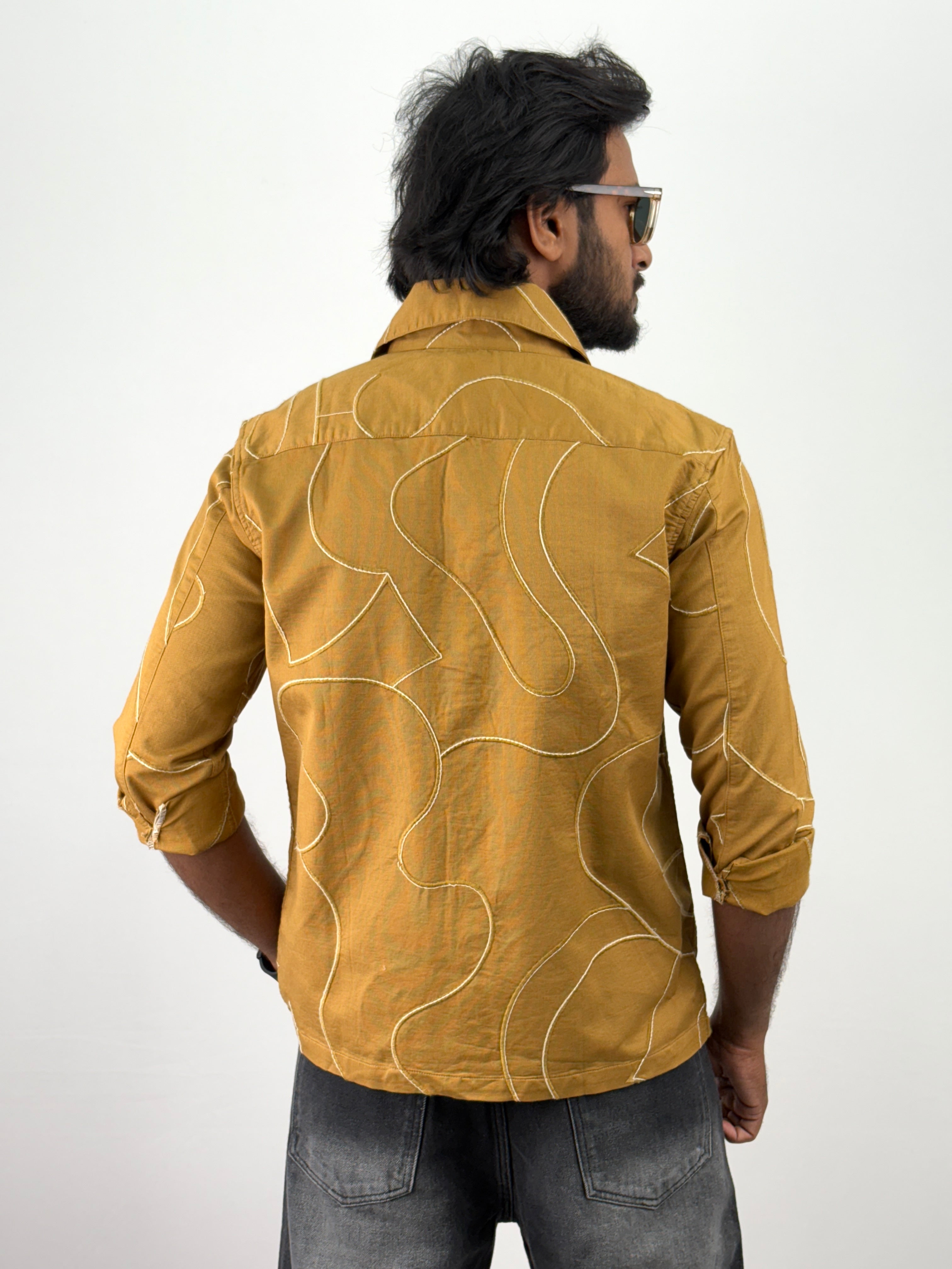 Mustard Embroidery Shacket