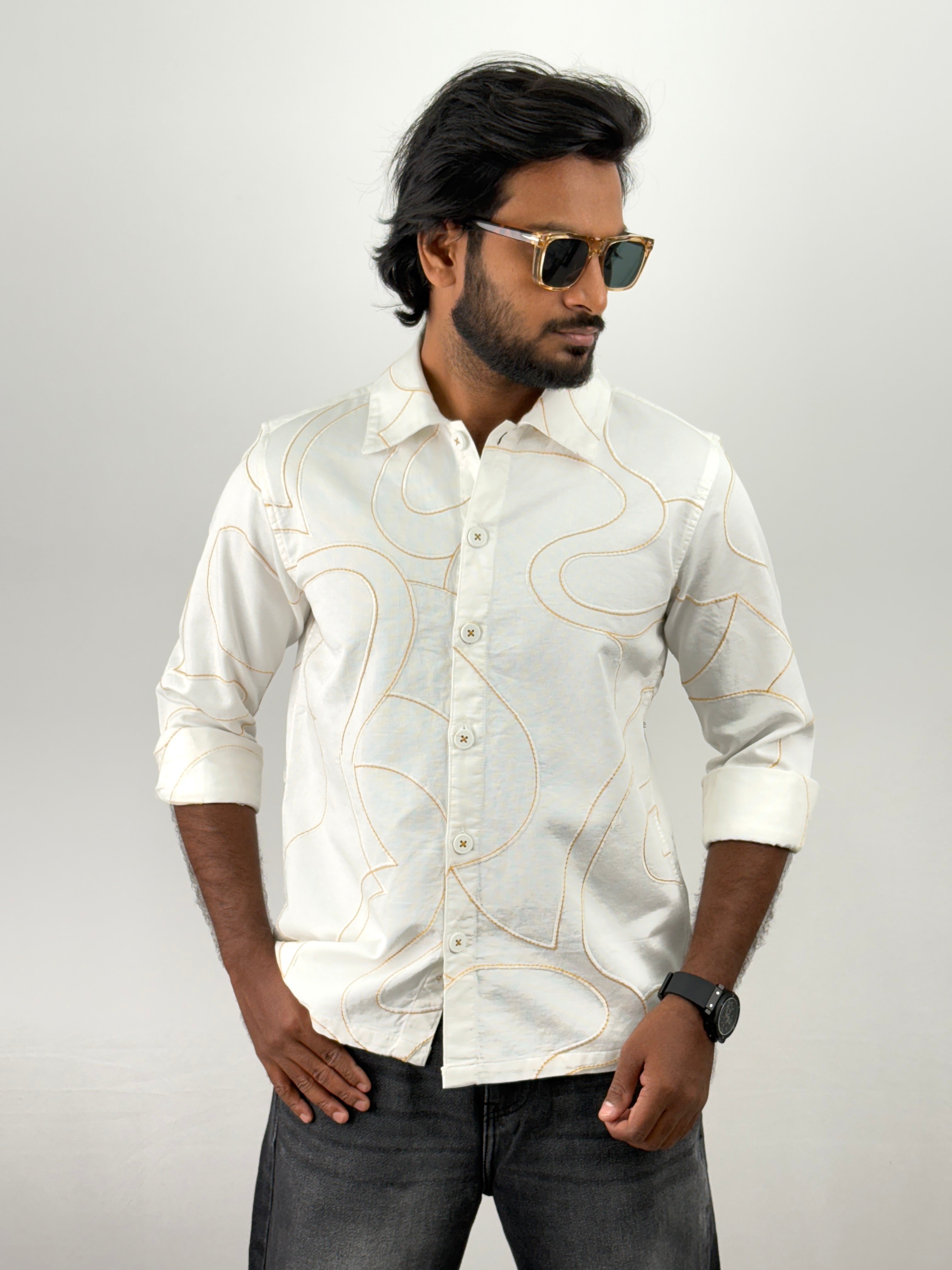 White Embroidery Shacket