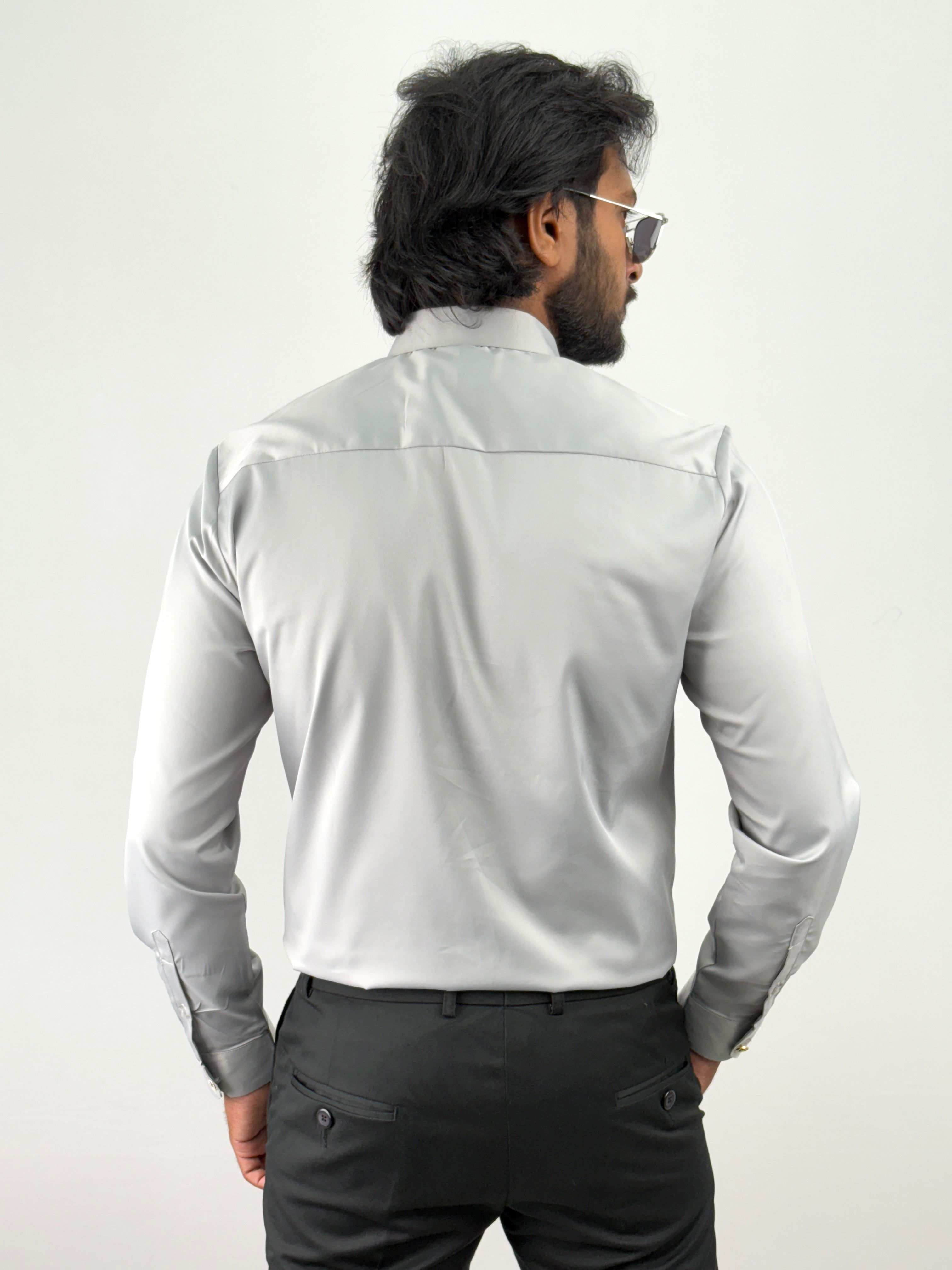 Light Grey Sateen Shirt