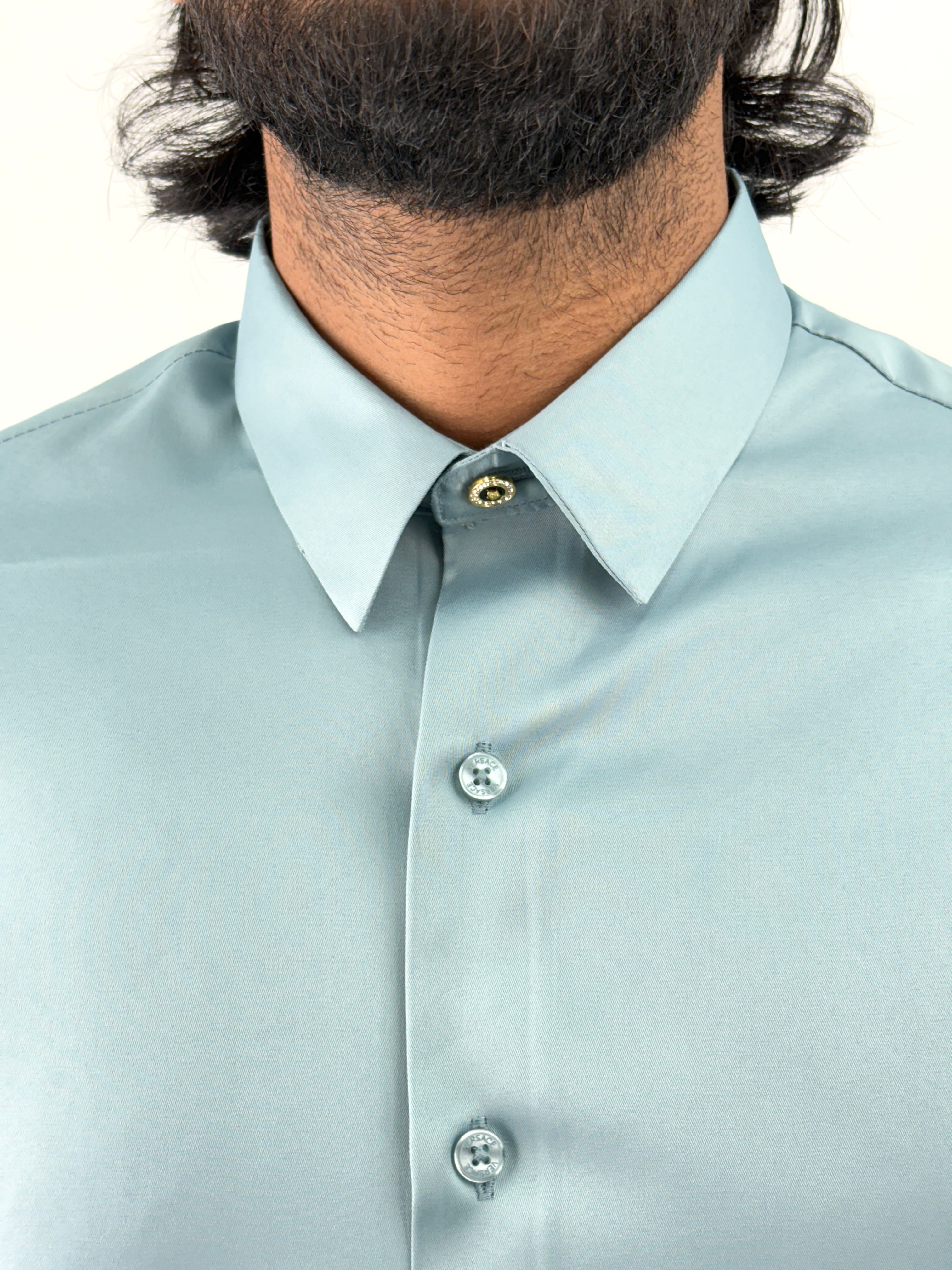 Aqua Green Sateen Shirt