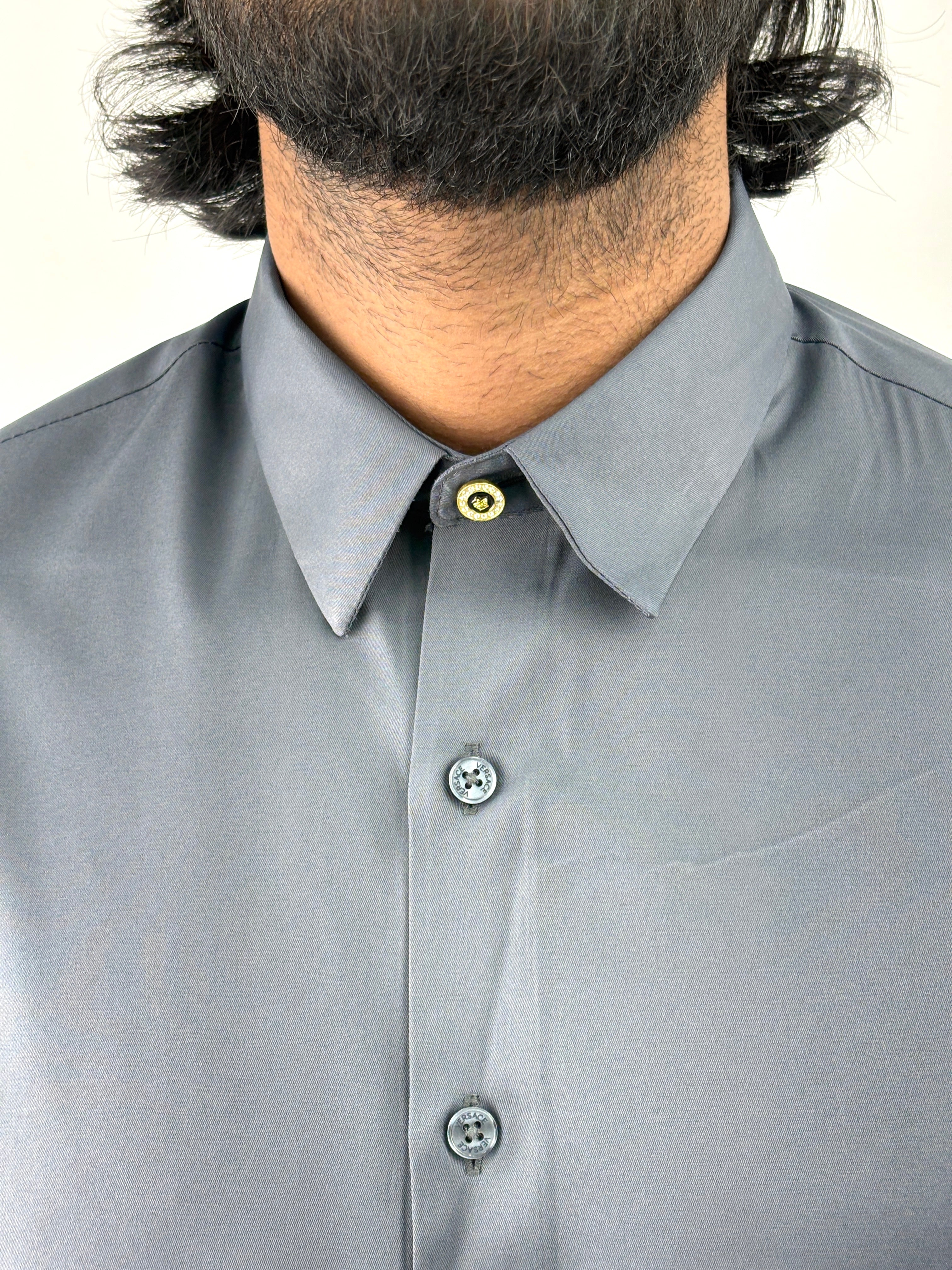 Dark Grey Sateen Shirt