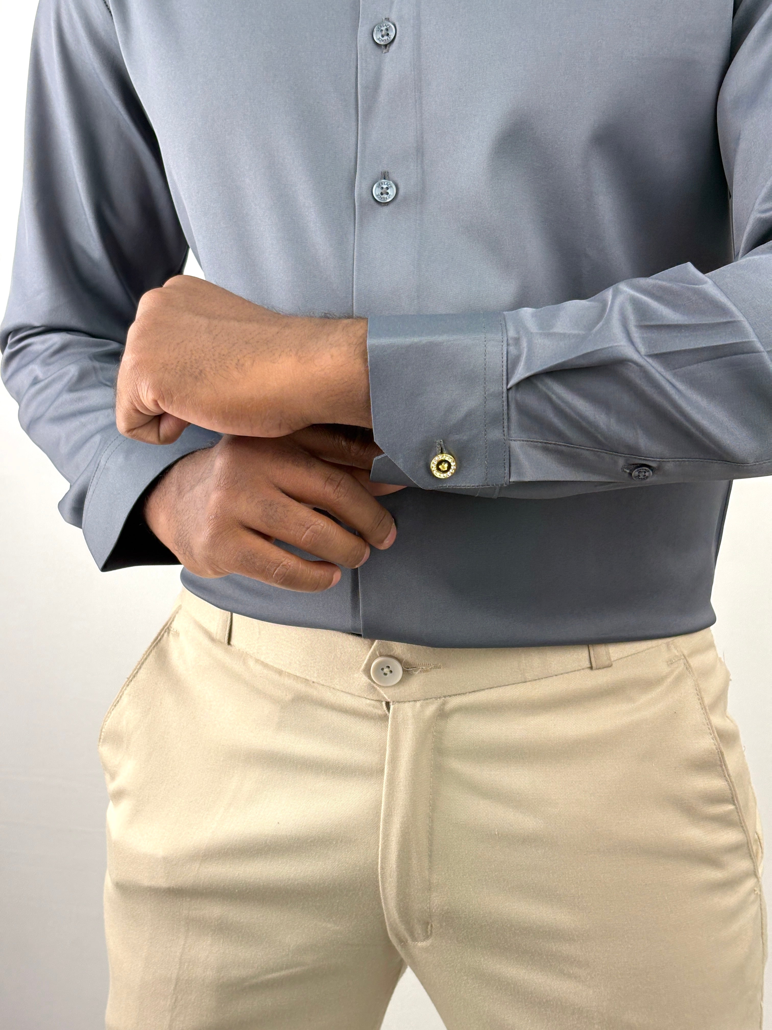 Dark Grey Sateen Shirt