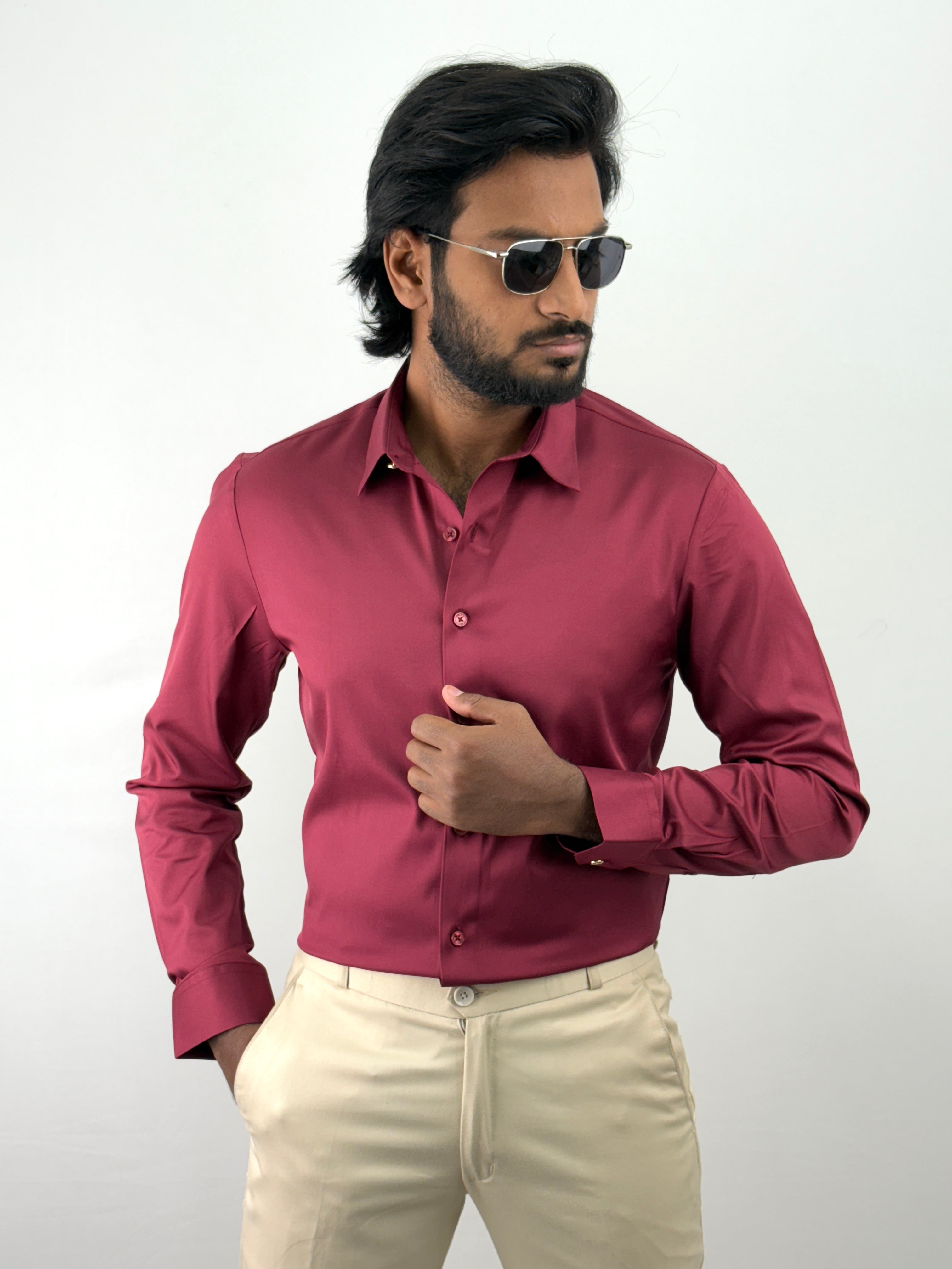 Red Sateen Shirt