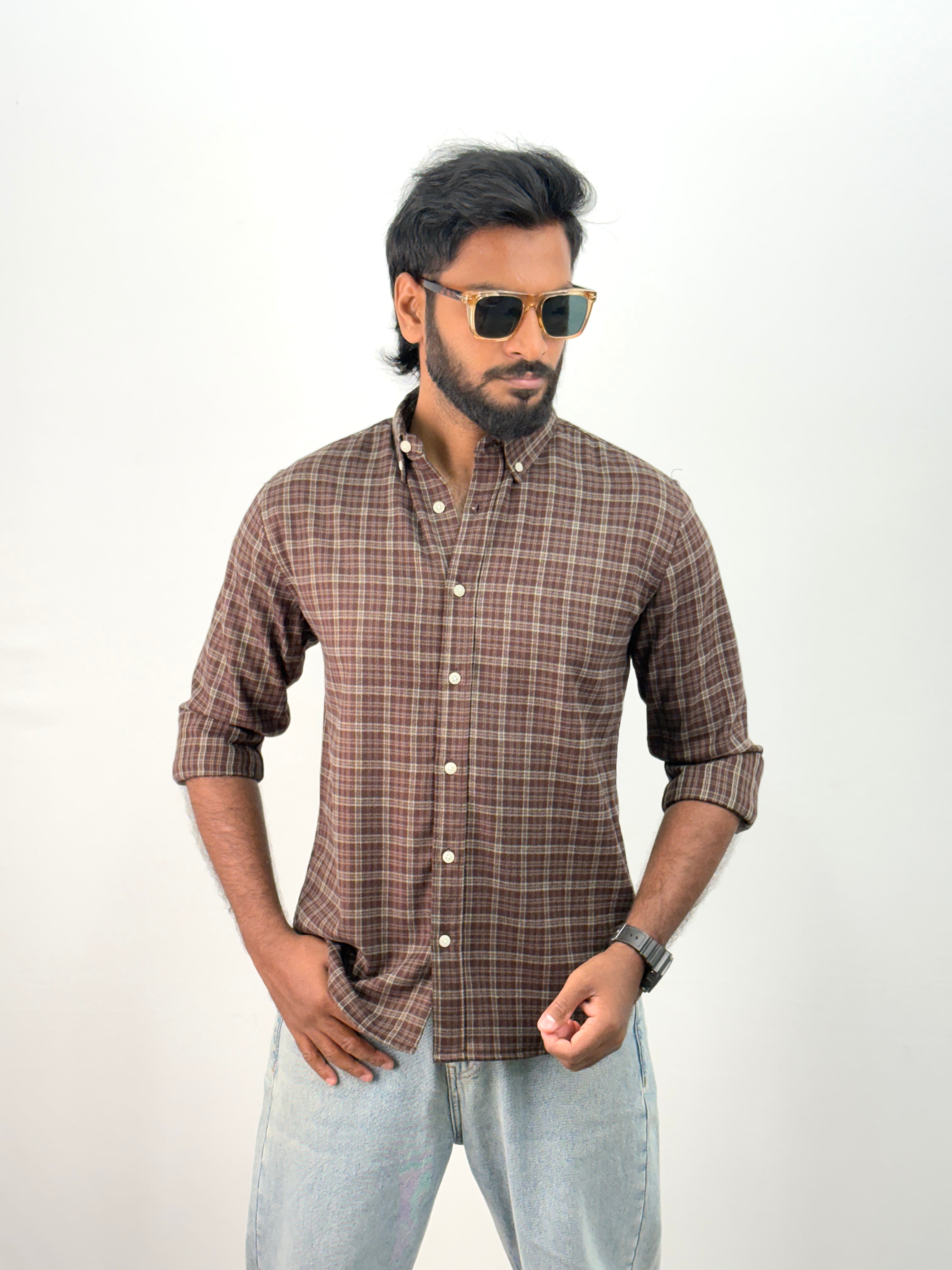 Dark Brown Flannel Shirt