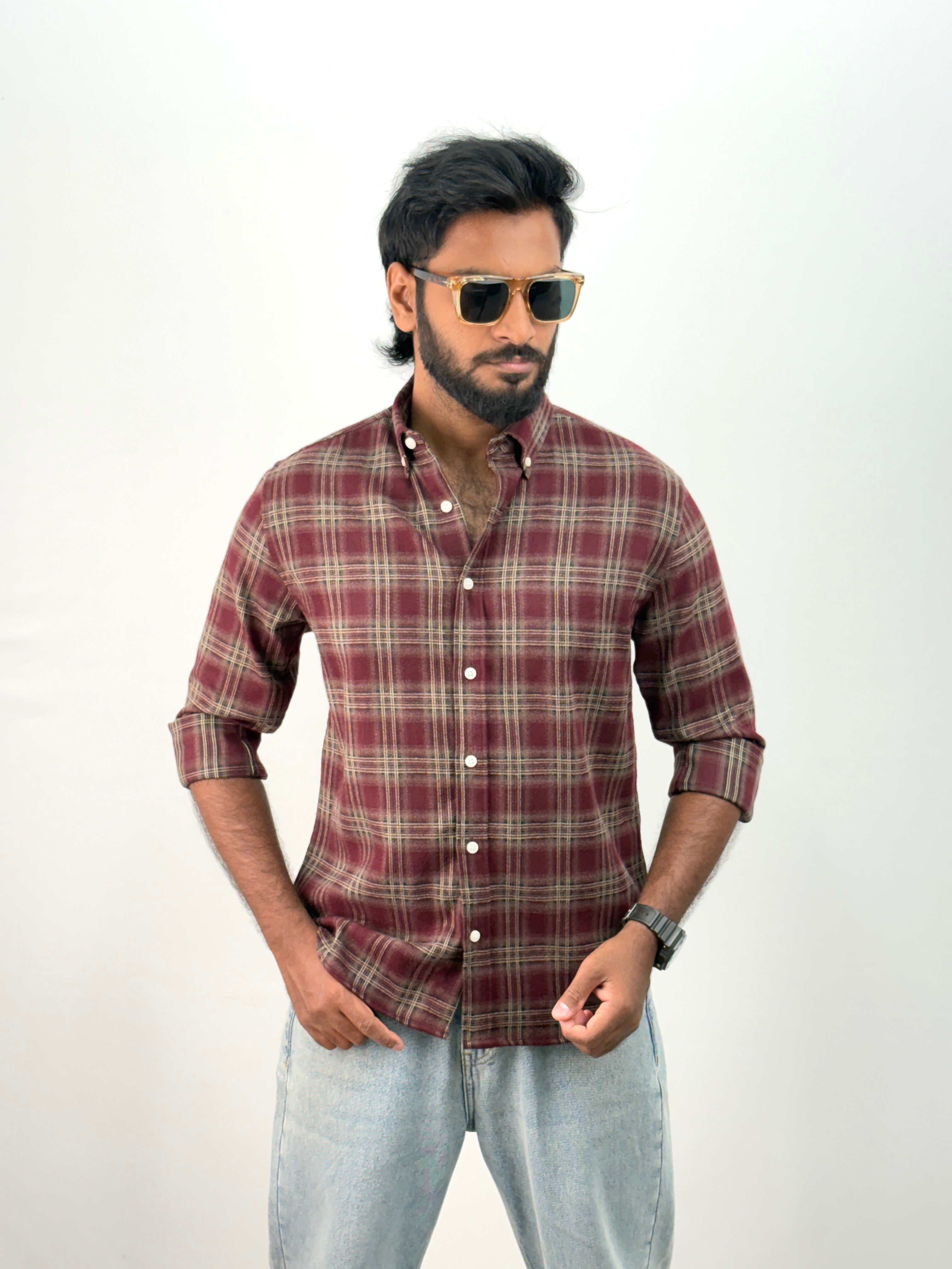 Maroon Flannel Shirt