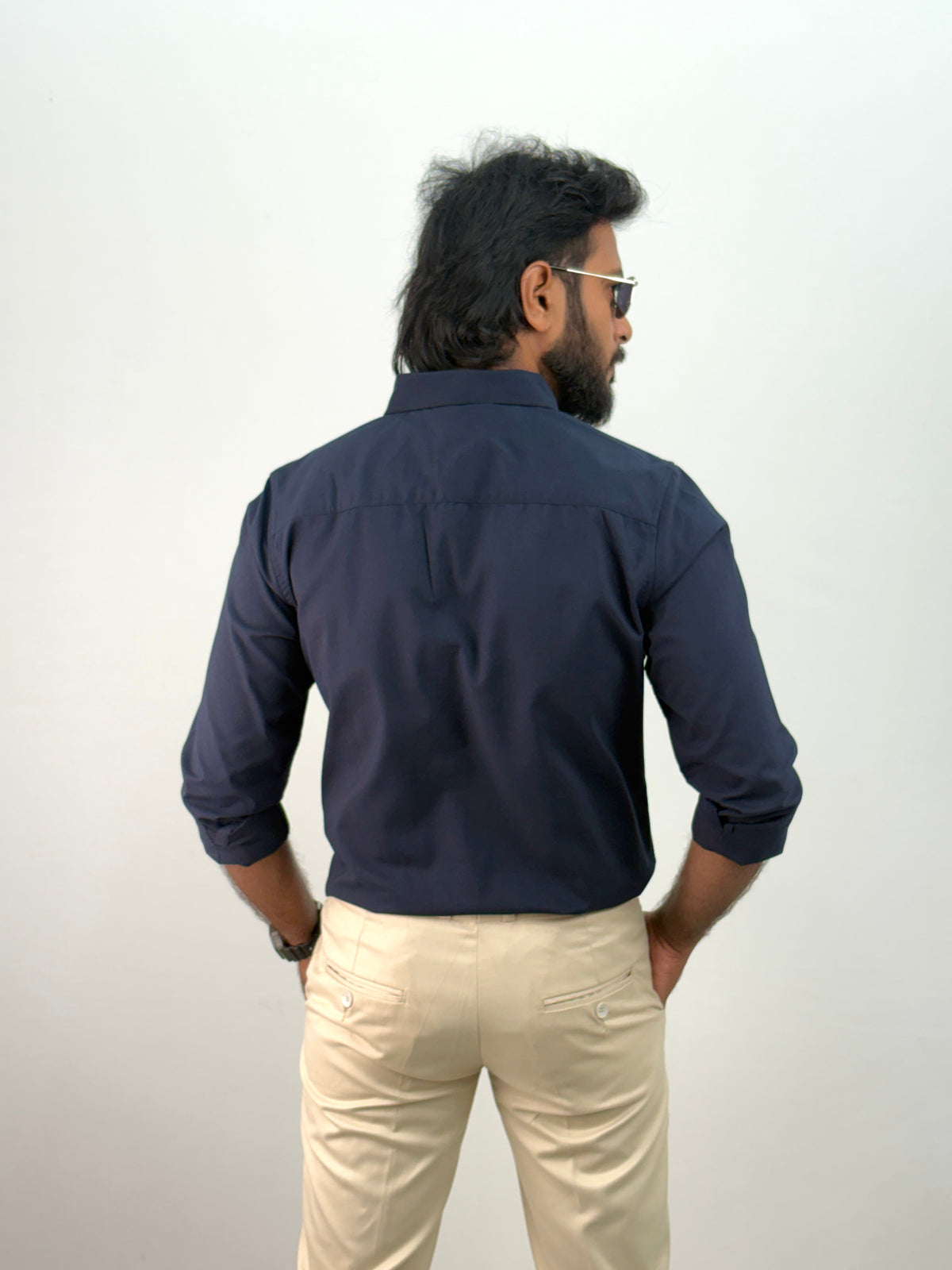 Navy Plain Oxford Shirt