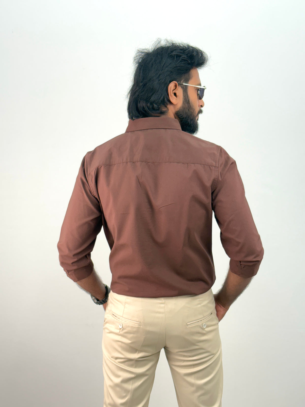 Coffee Plain Oxford Shirt