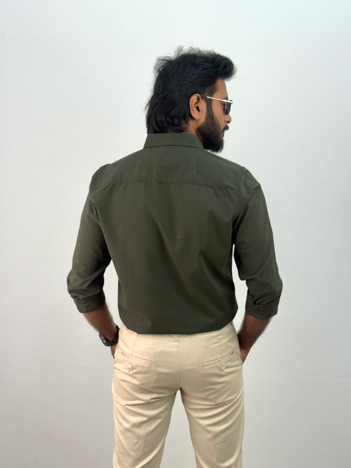 Dark Green Plain Oxford Shirt