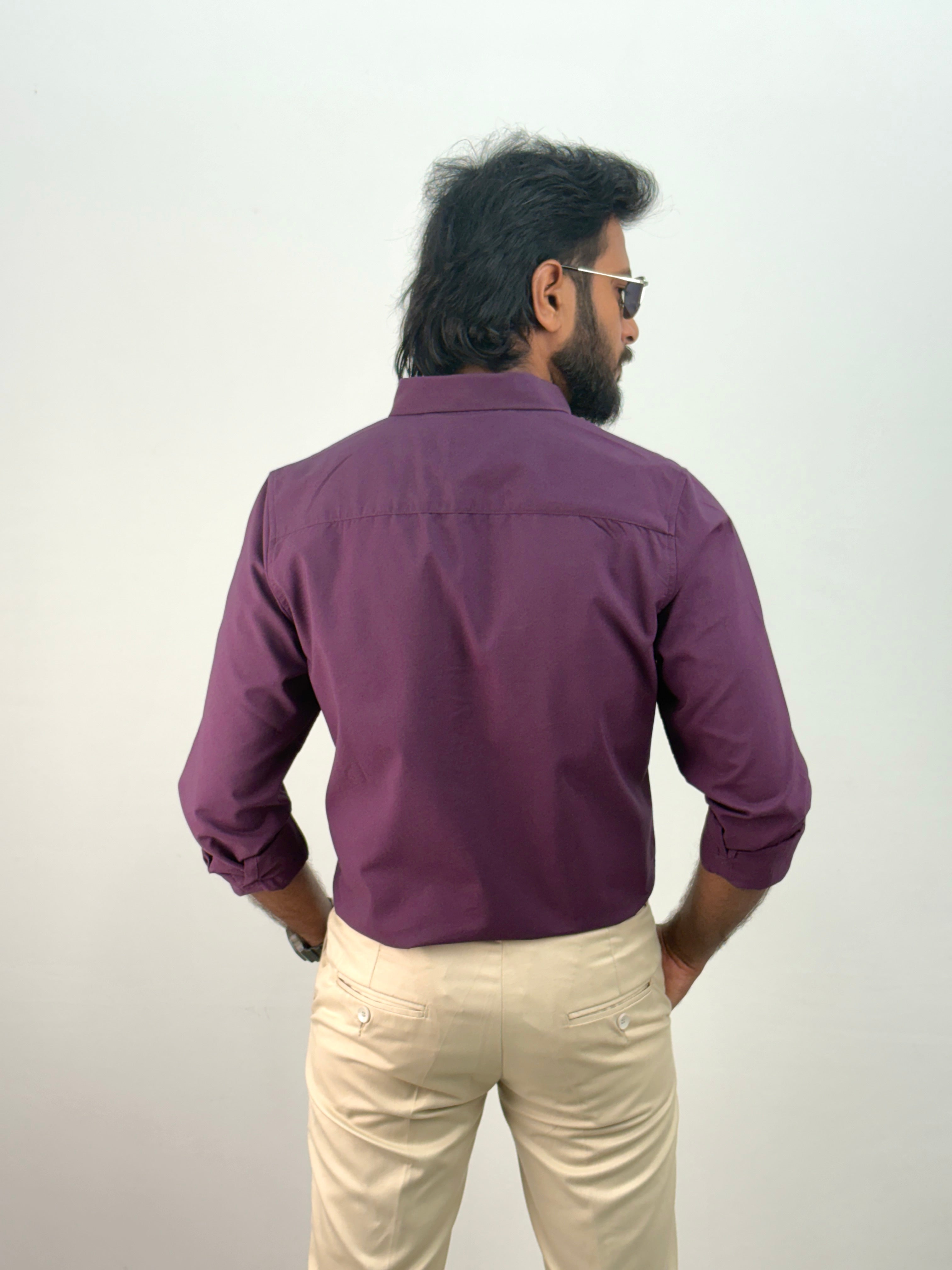 Violet Plain Oxford Shirt