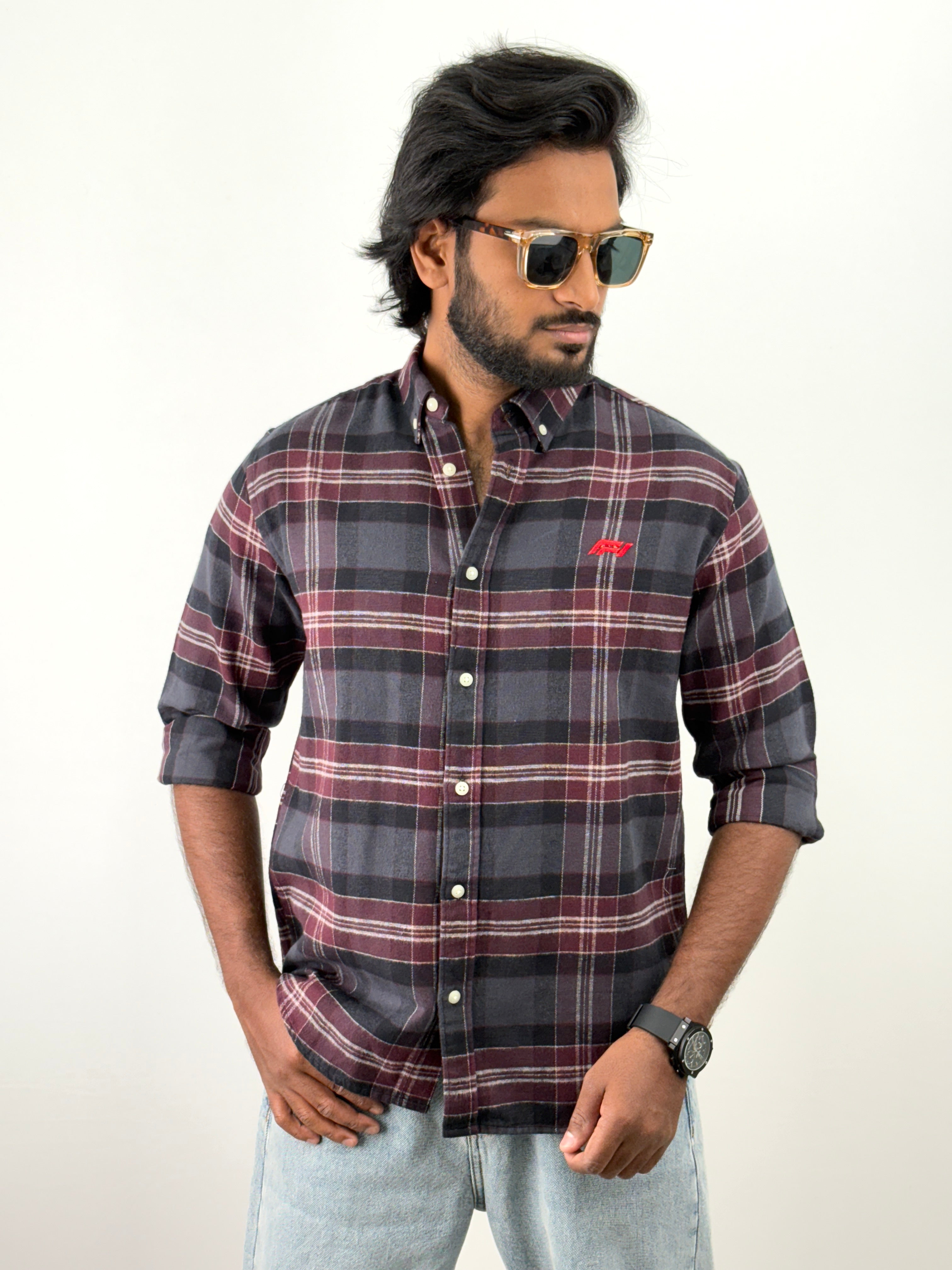 Burgundy Flannel Shirts