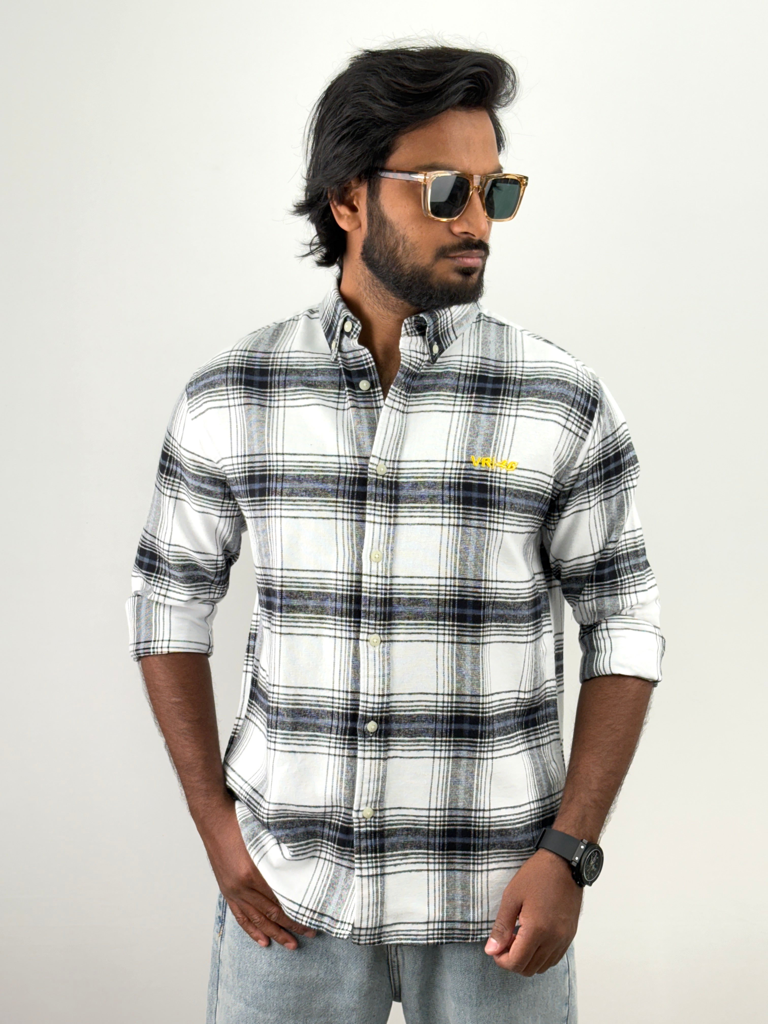 White Black Flannel Shirts