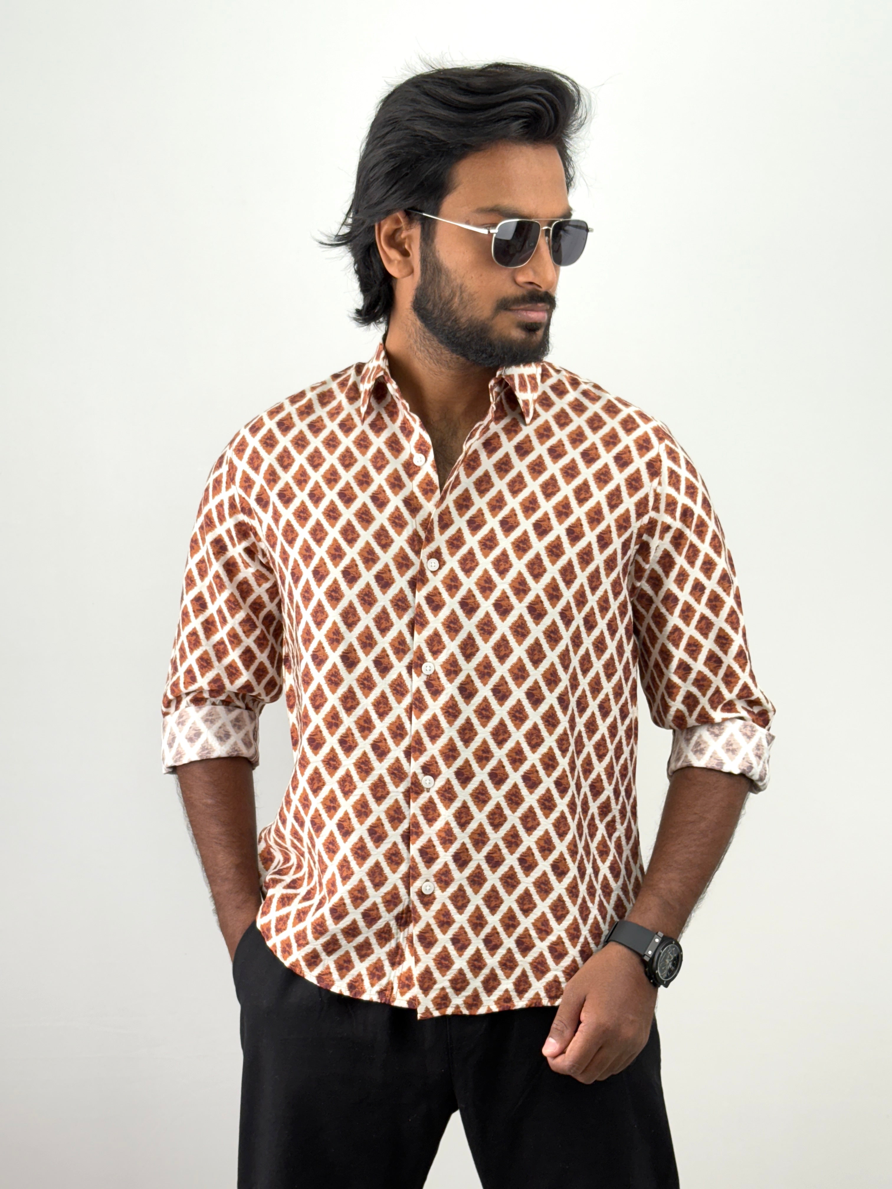 Brown Printed Shirts