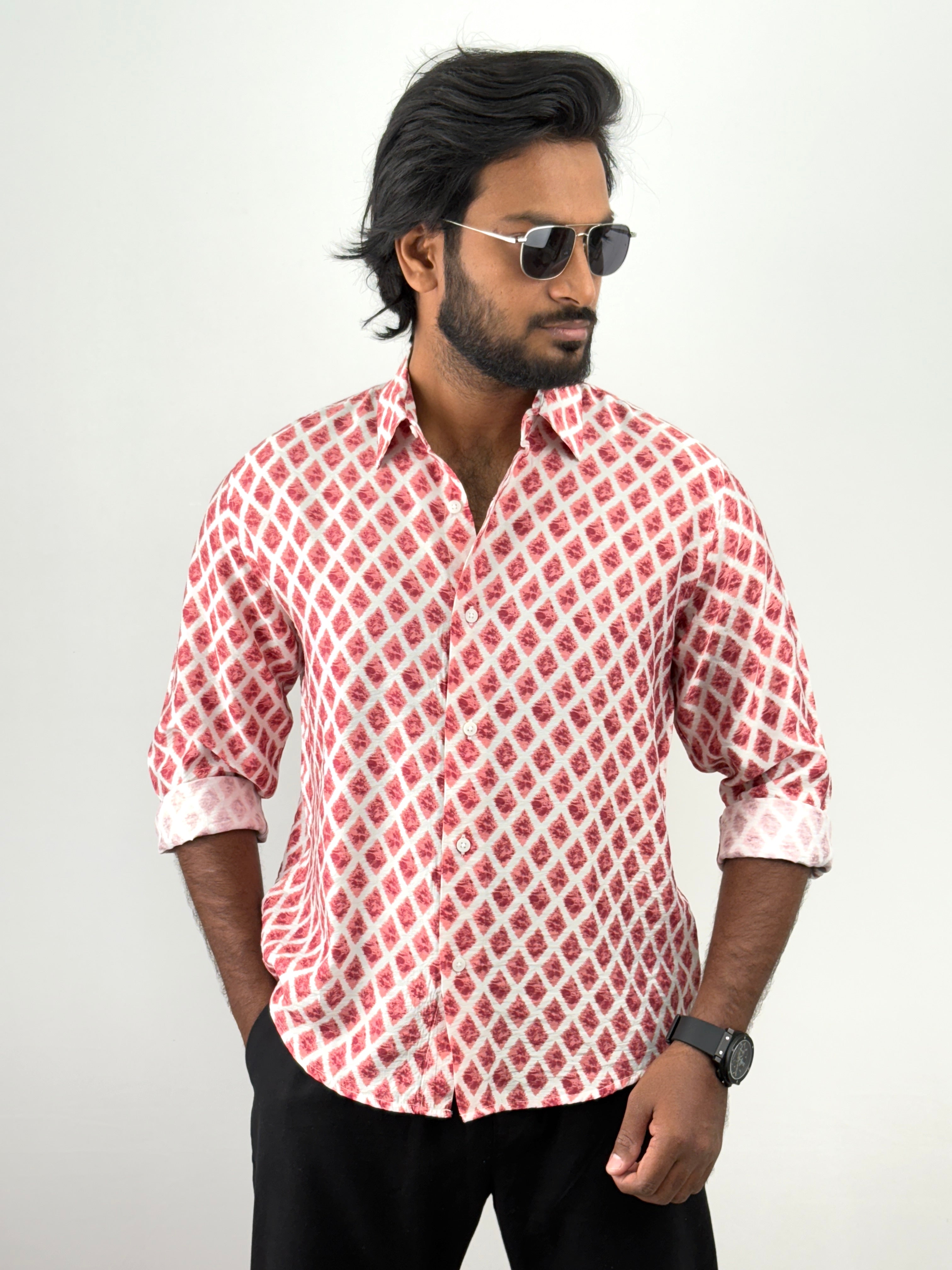 Red Printed Shirts