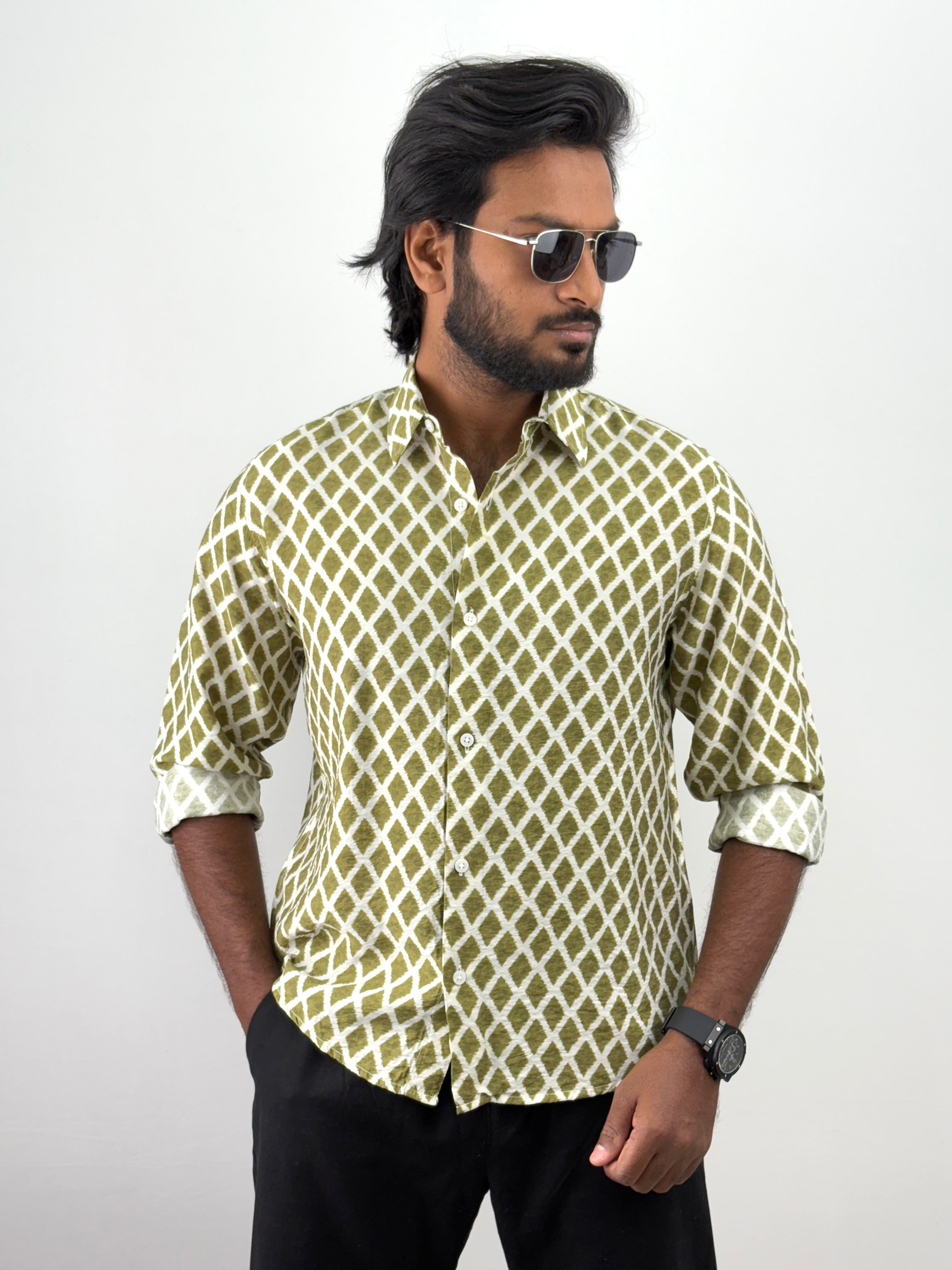 Green Printed Shirt