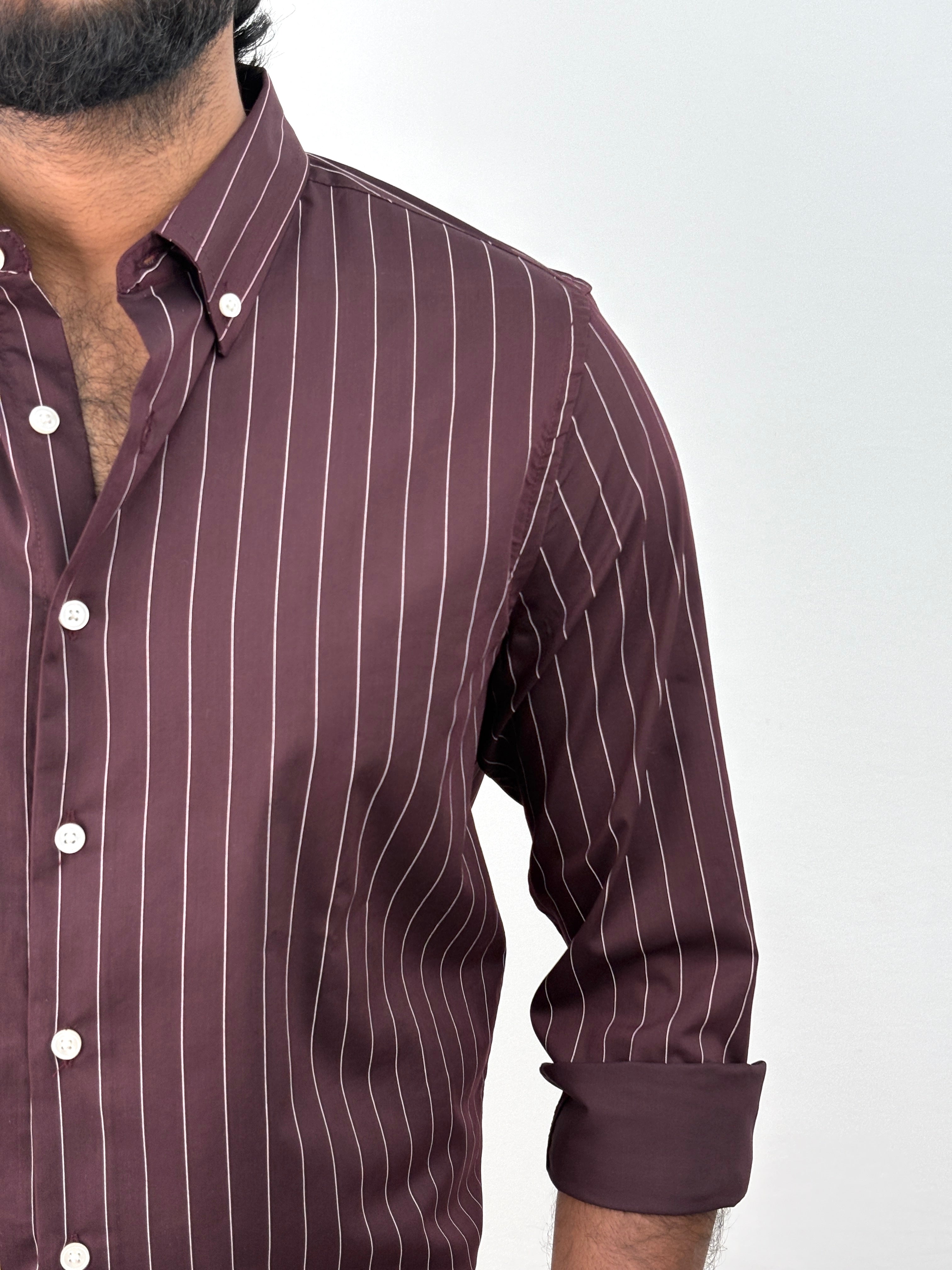 Maroon IMP Stripe Shirt