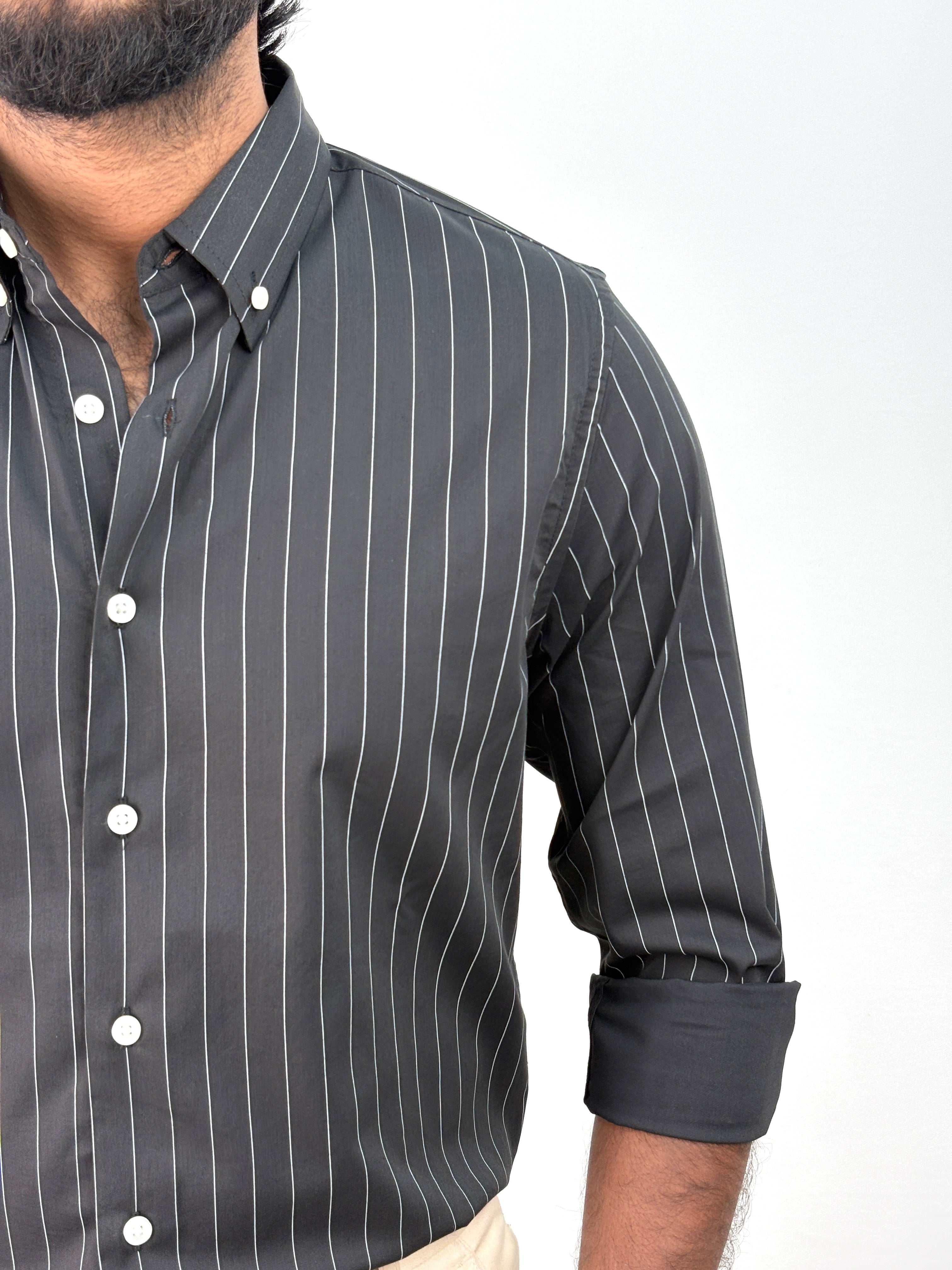 Black IMP Stripe Shirt