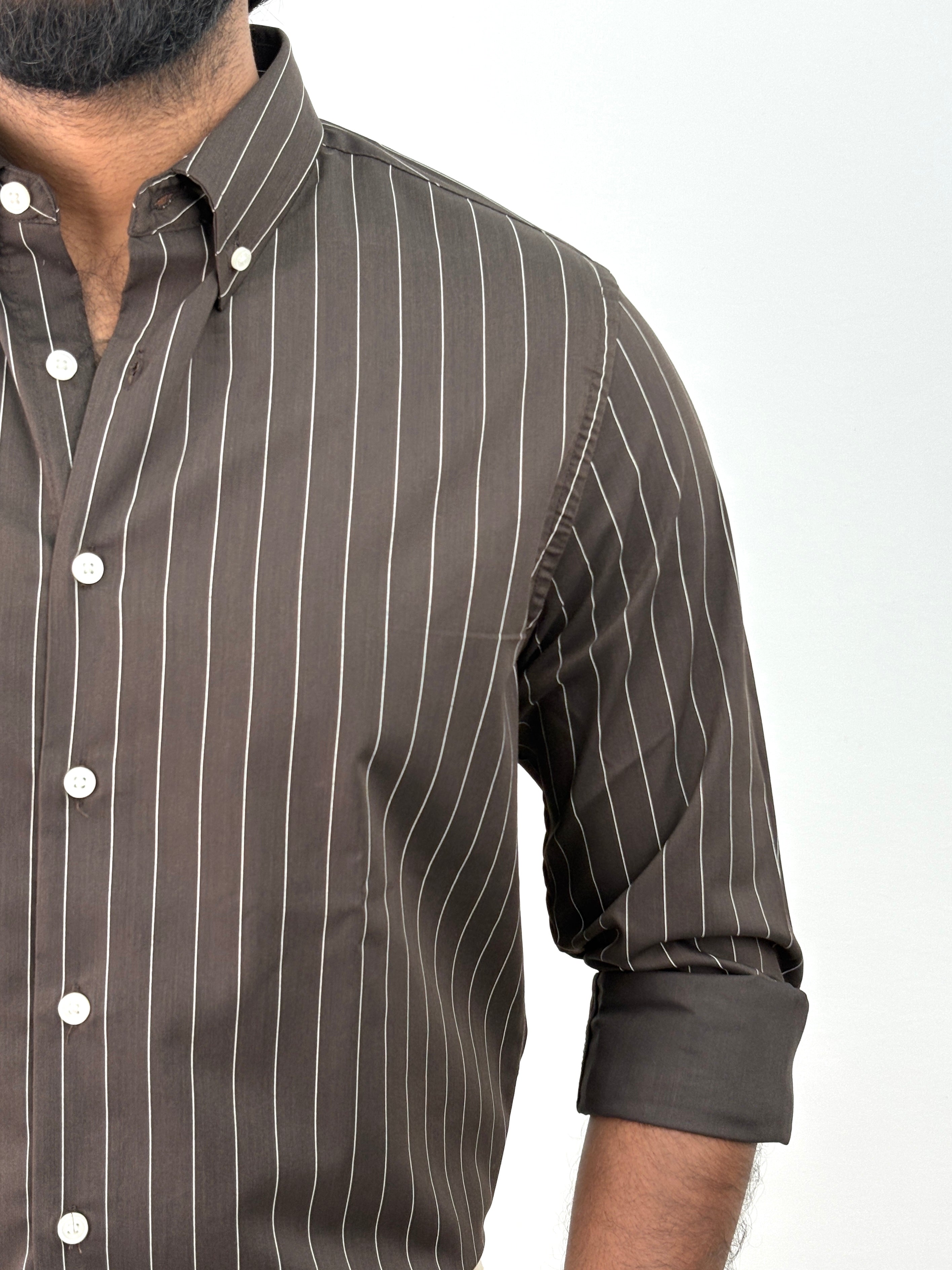 Brown IMP Stripe Shirt