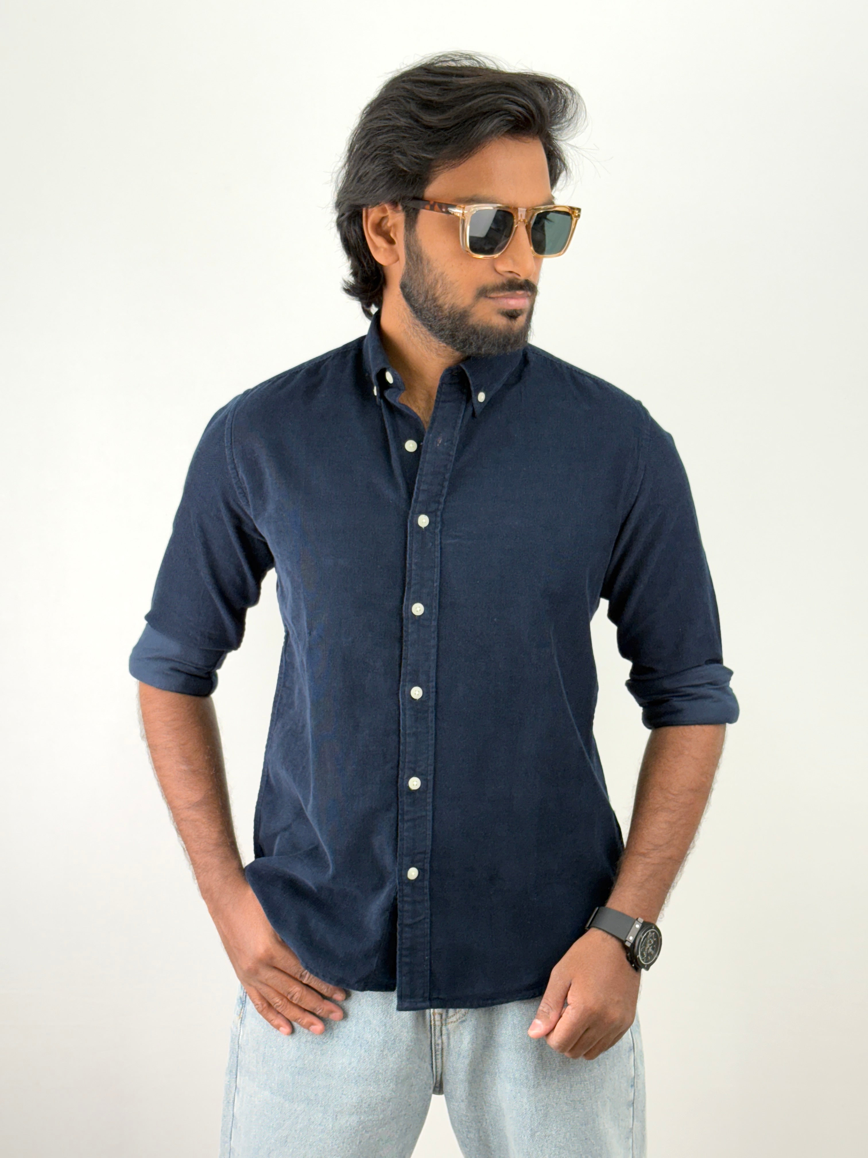 Navy Corduroy Shirt