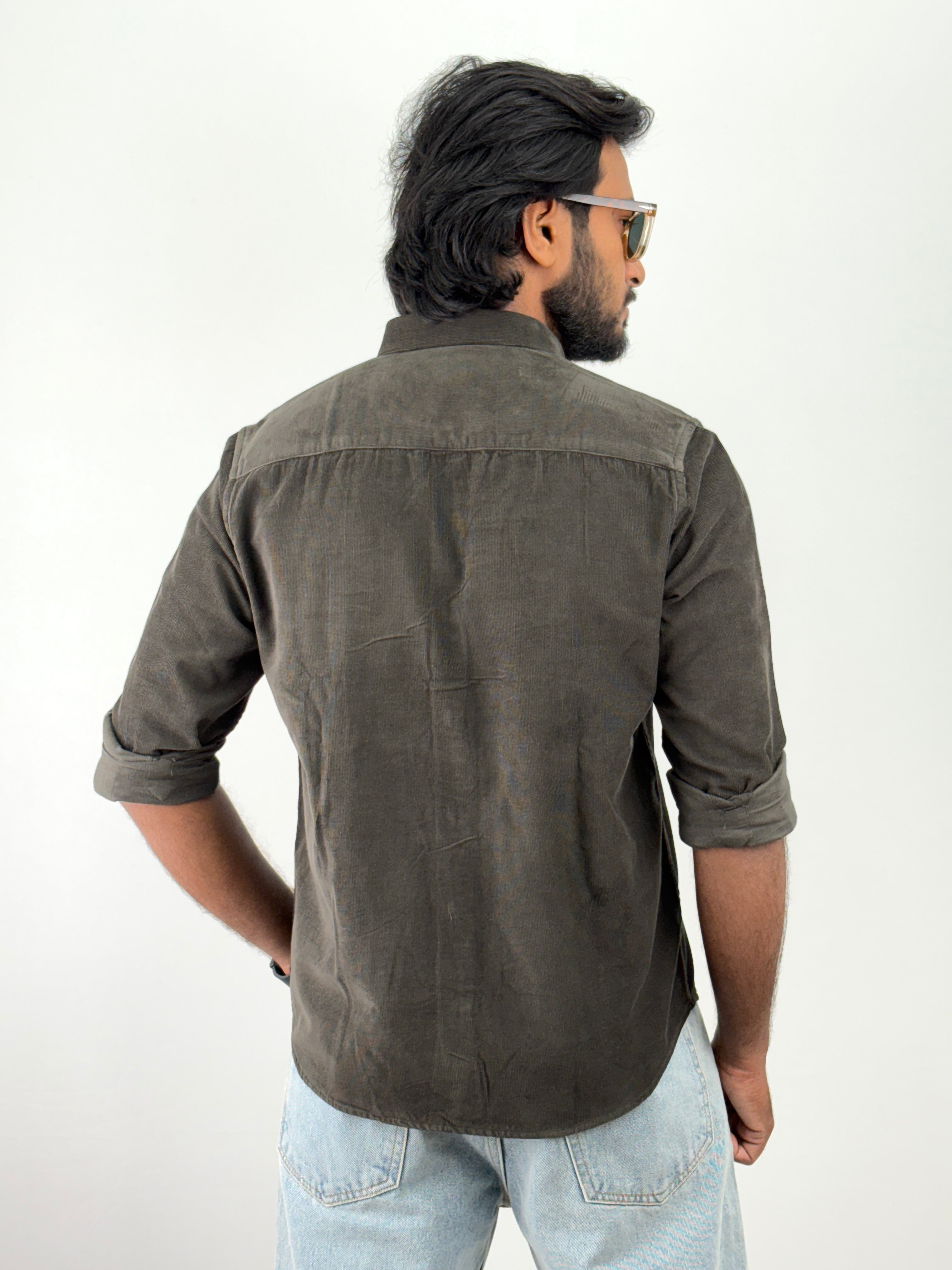 Dark Olive Corduroy Shirt