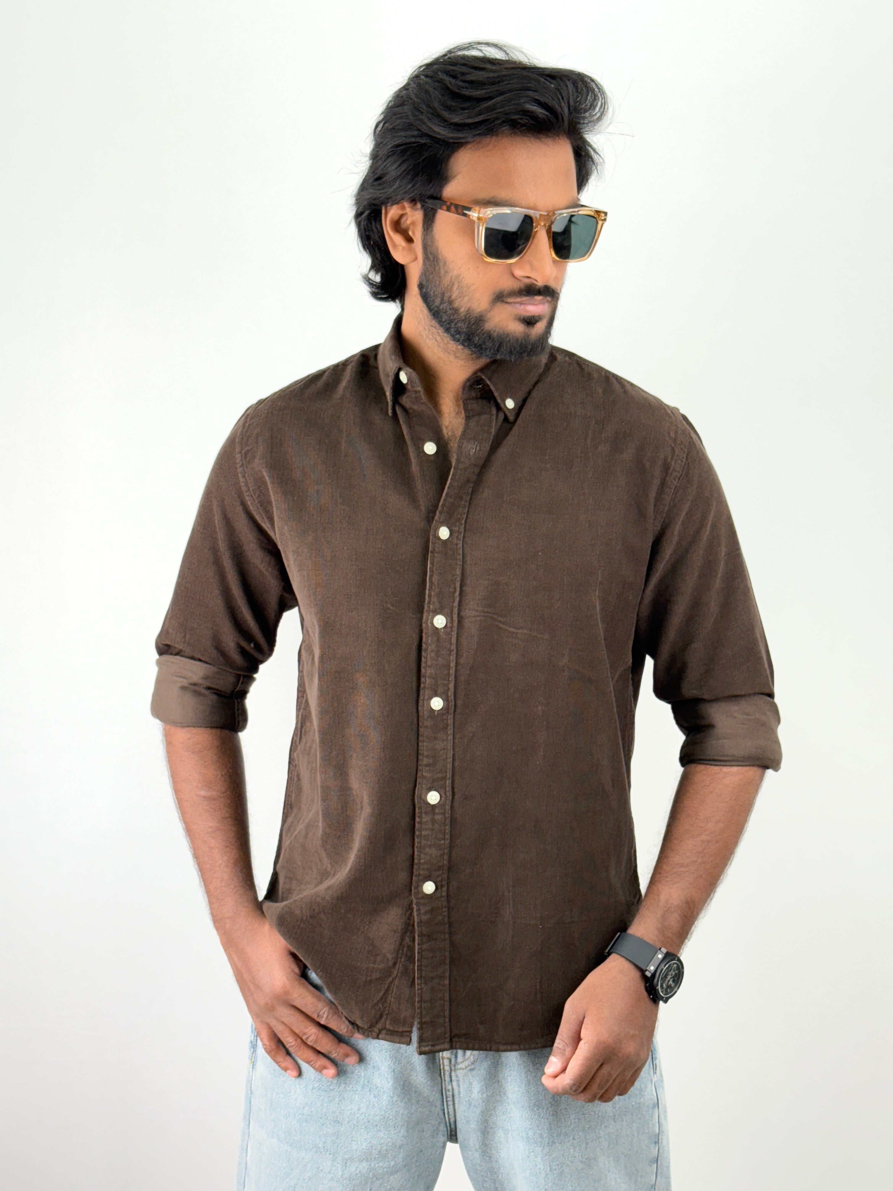 Dark Brown Corduroy Shirt