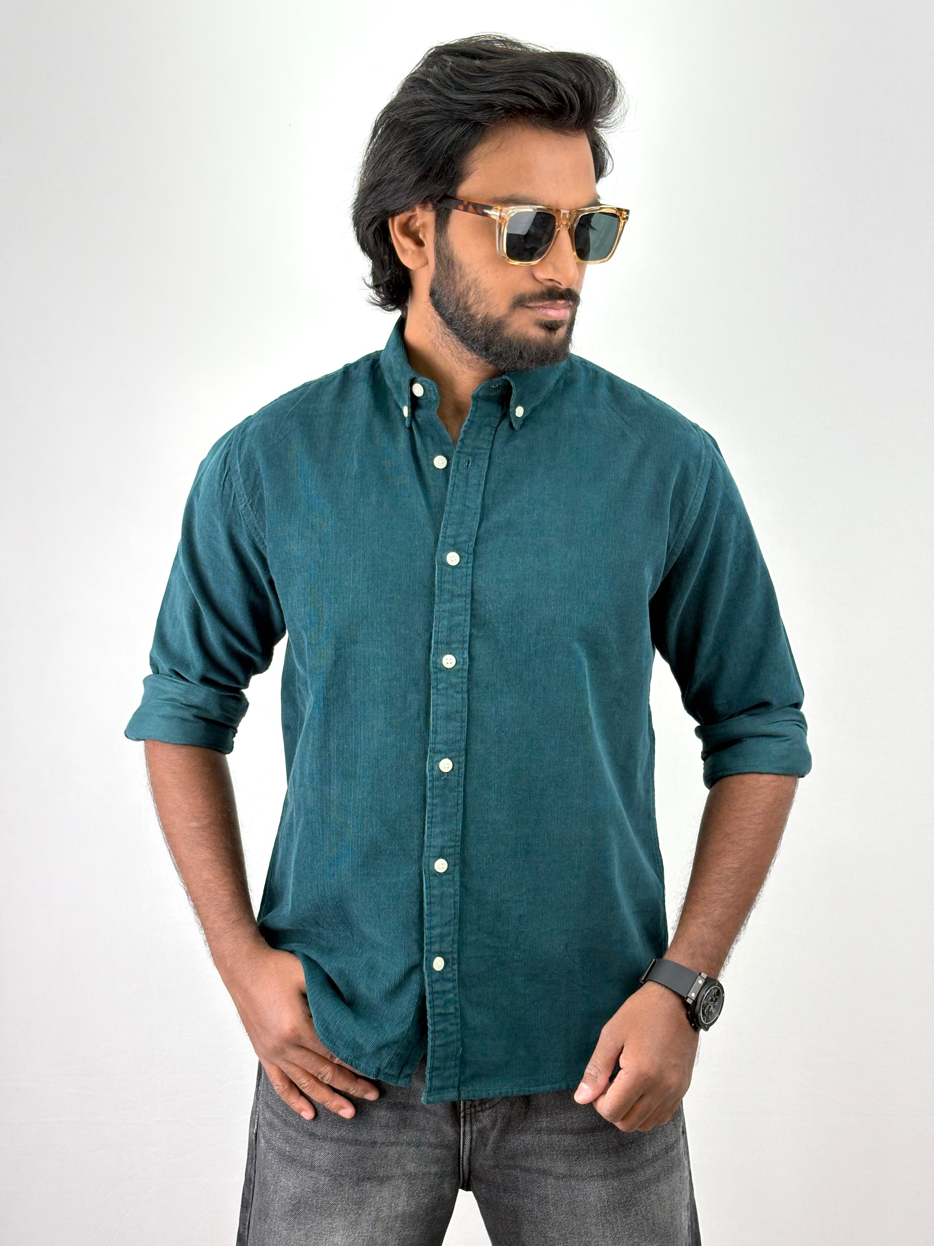Peacock Green Corduroy Shirt