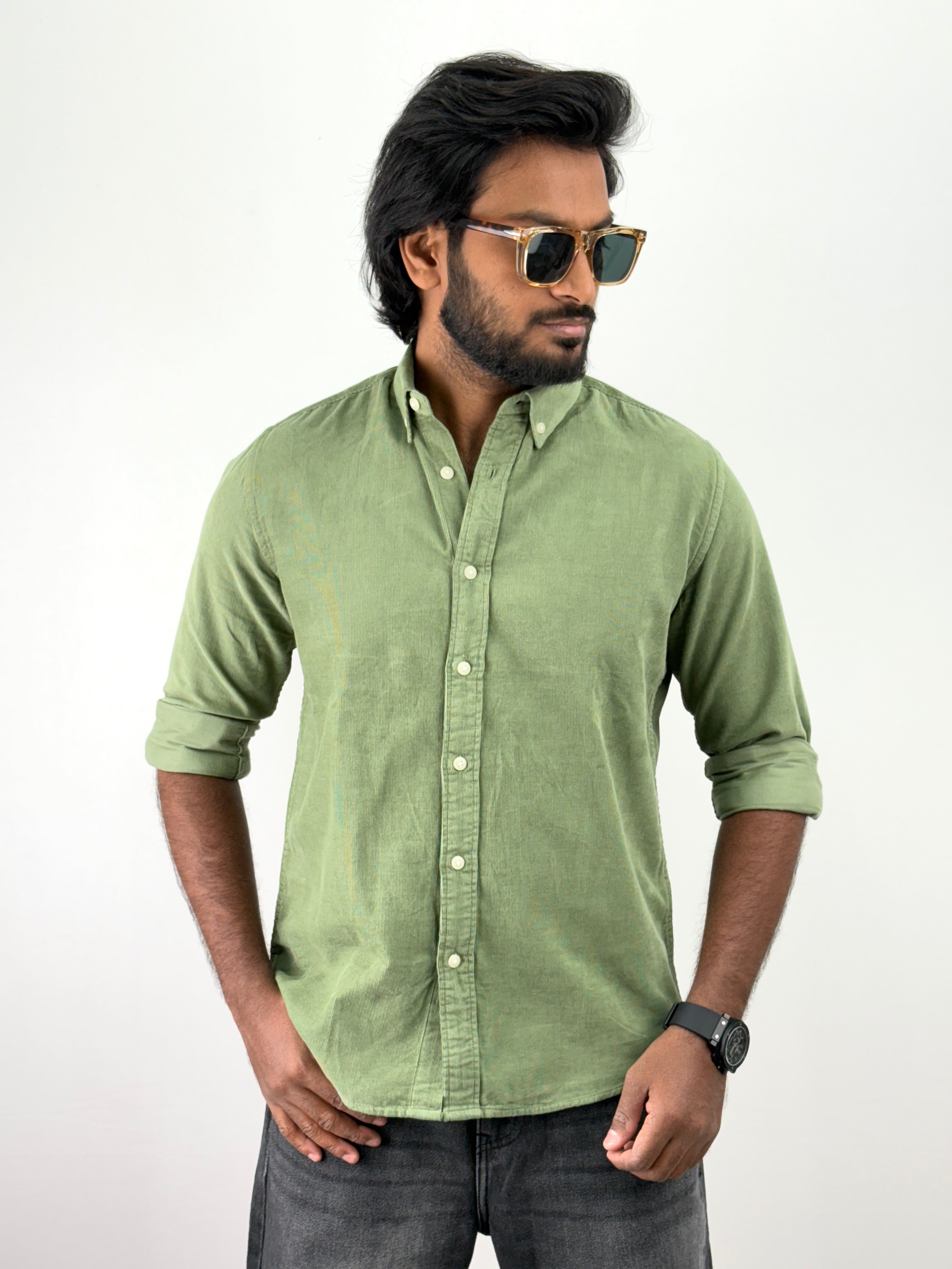 Slate Green Corduroy Shirt