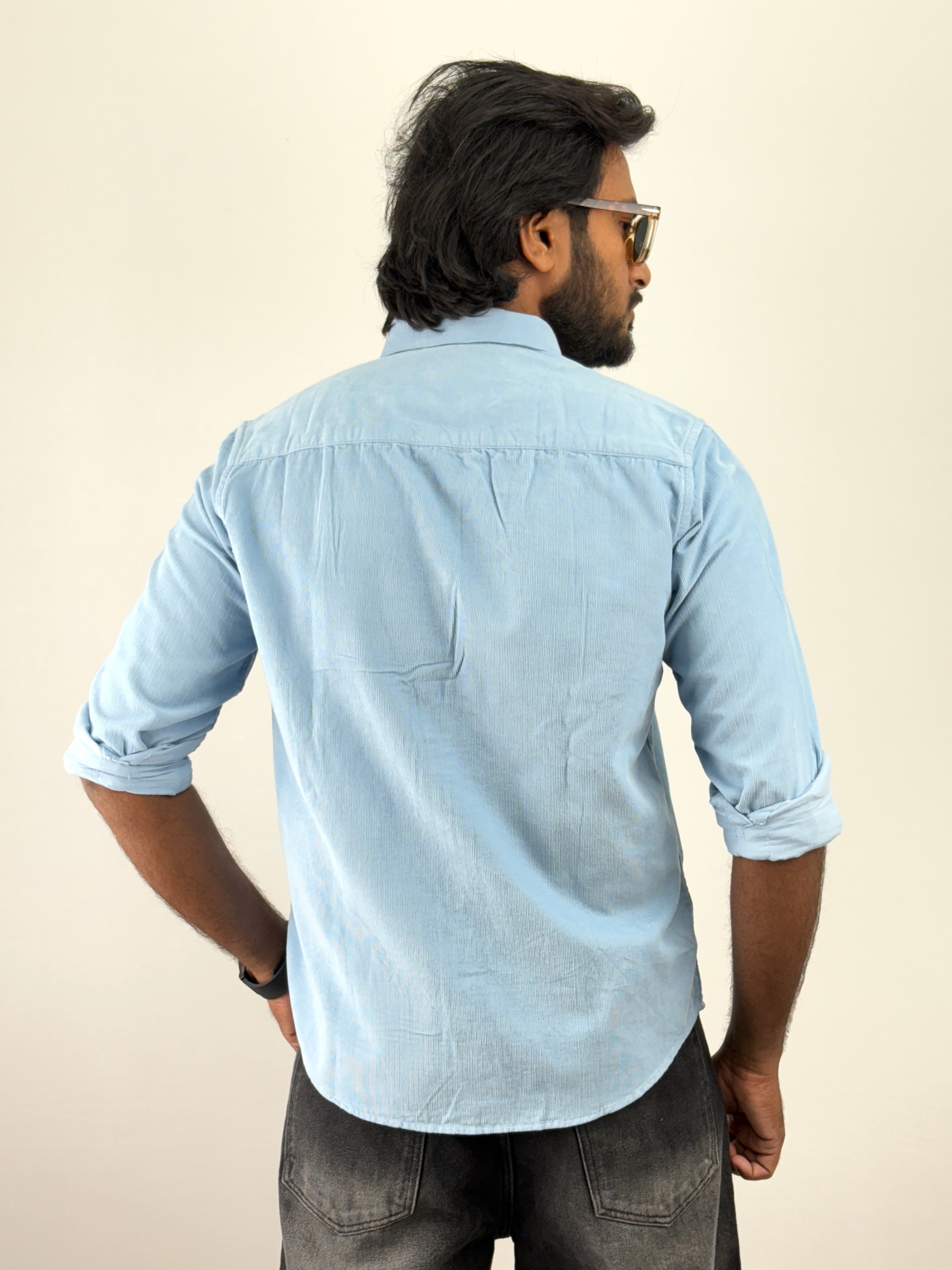 Ice Blue Corduroy Shirt