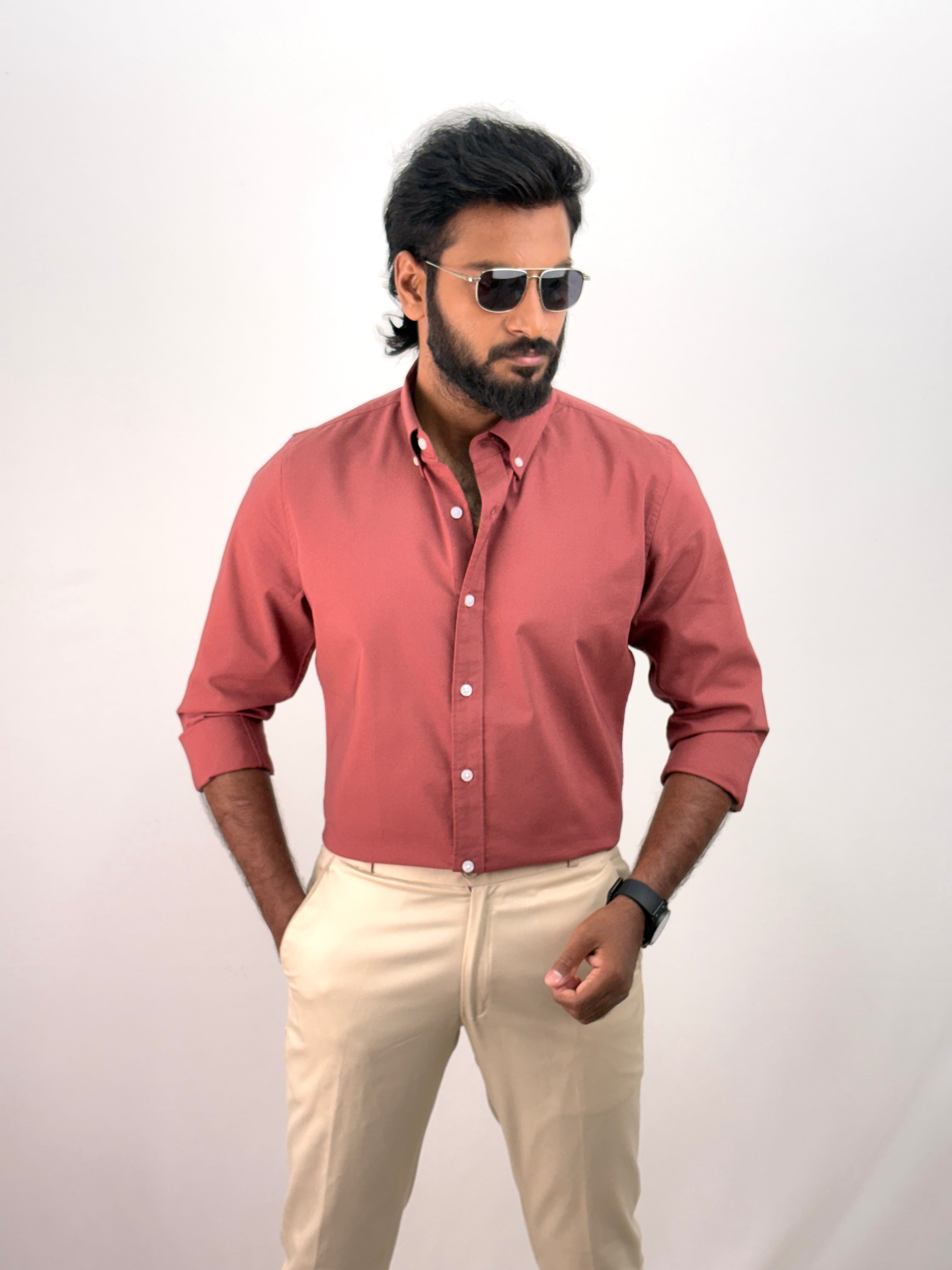 Cherry Plain Oxford Shirt