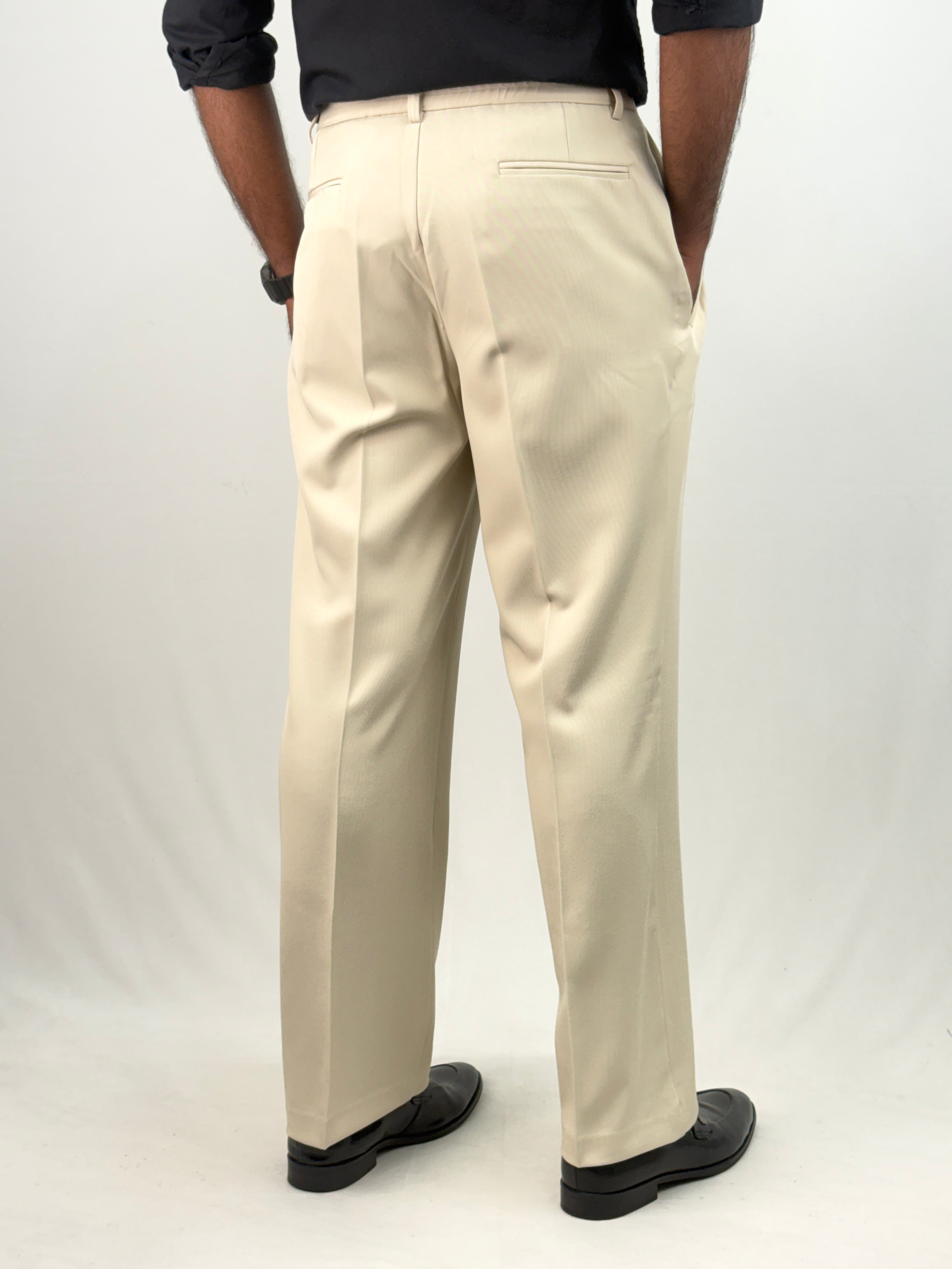Cream Korean Baggy Pant