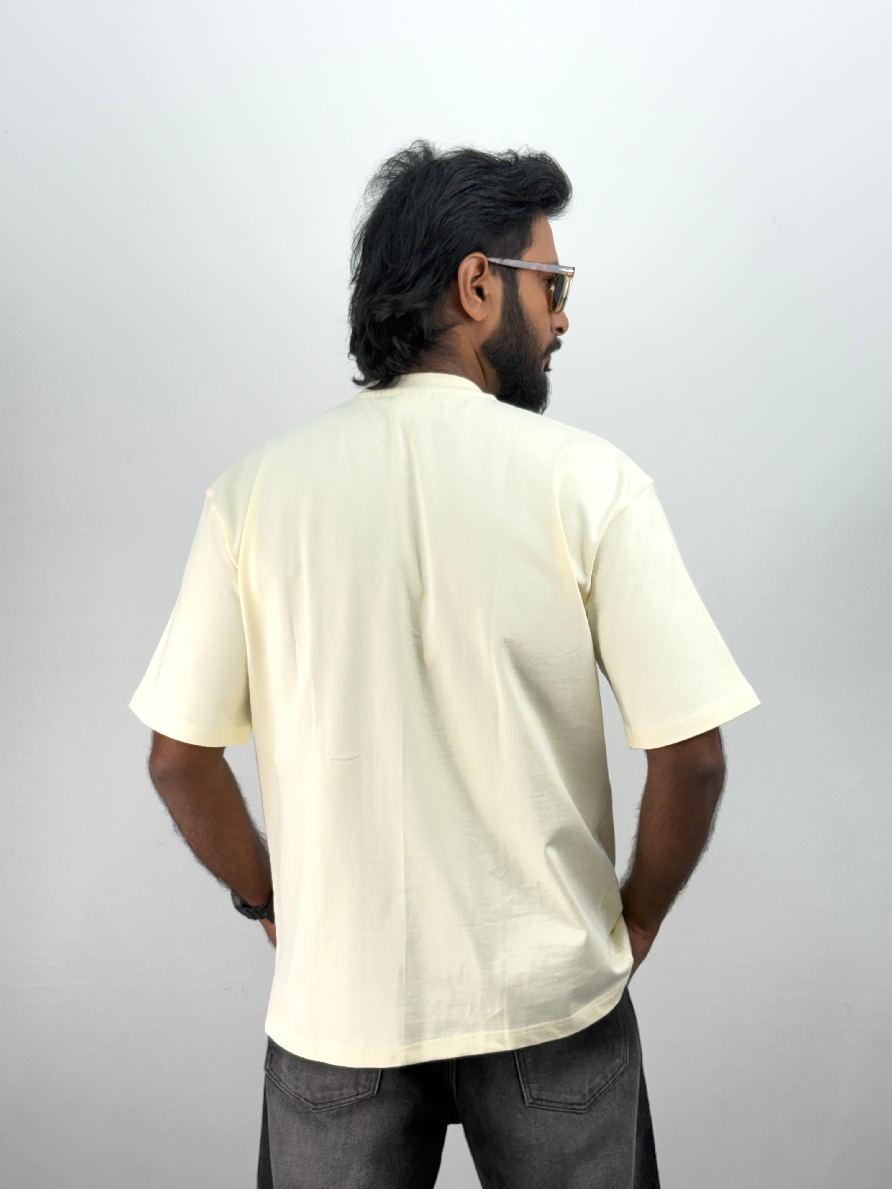 Cream Plain Oversized T-Shirt