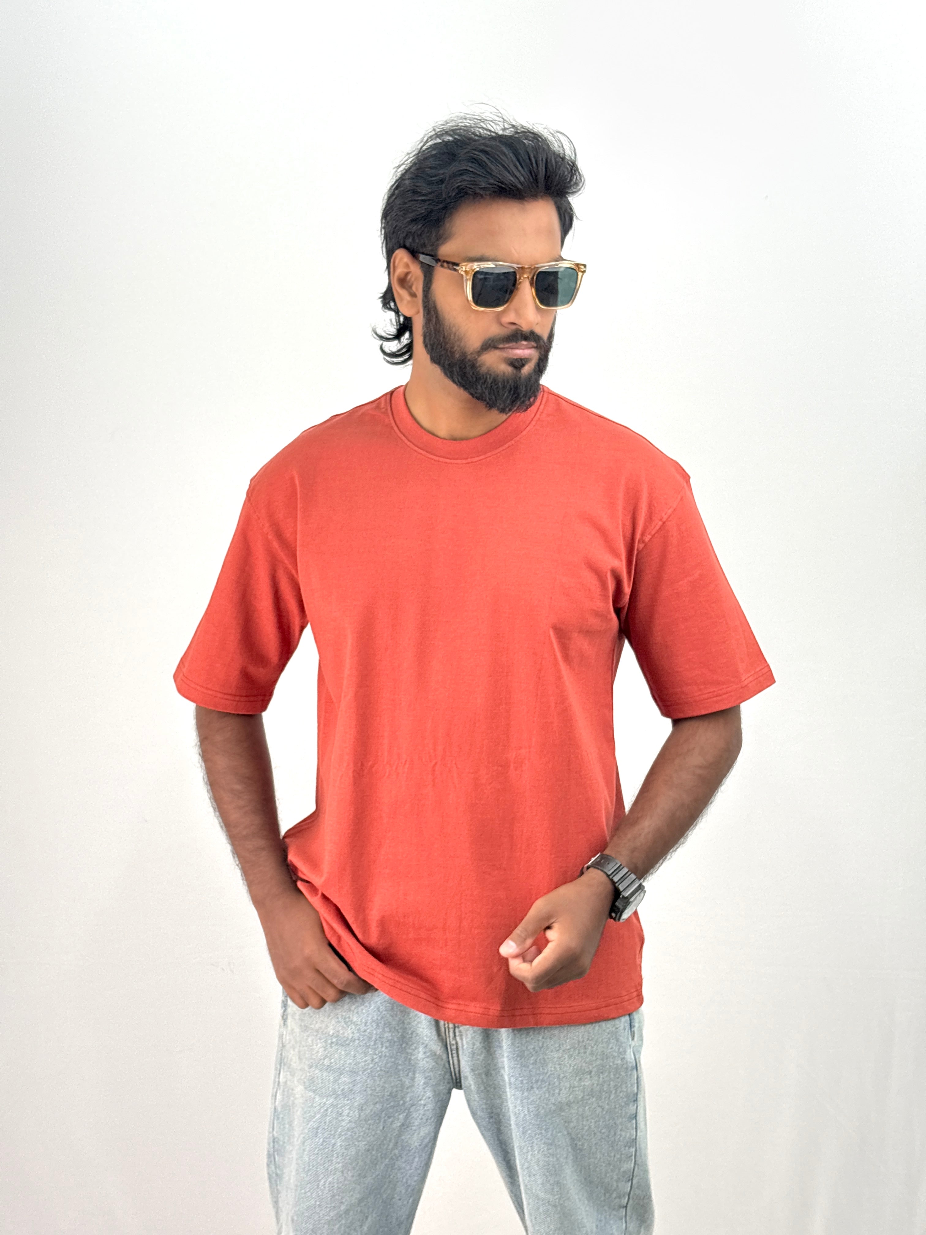 Rust Plain Oversized T-Shirt